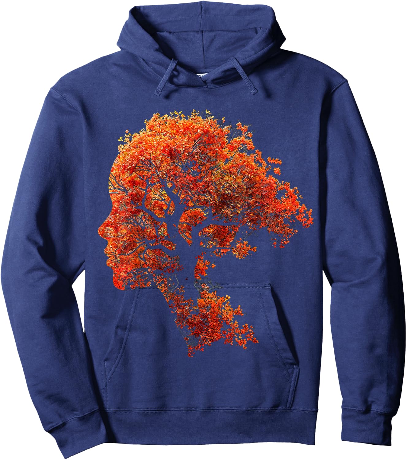 Tree Art Natur Grafik Frauen Gesicht Motiv Baum Hoodie - Hoodie | Navy