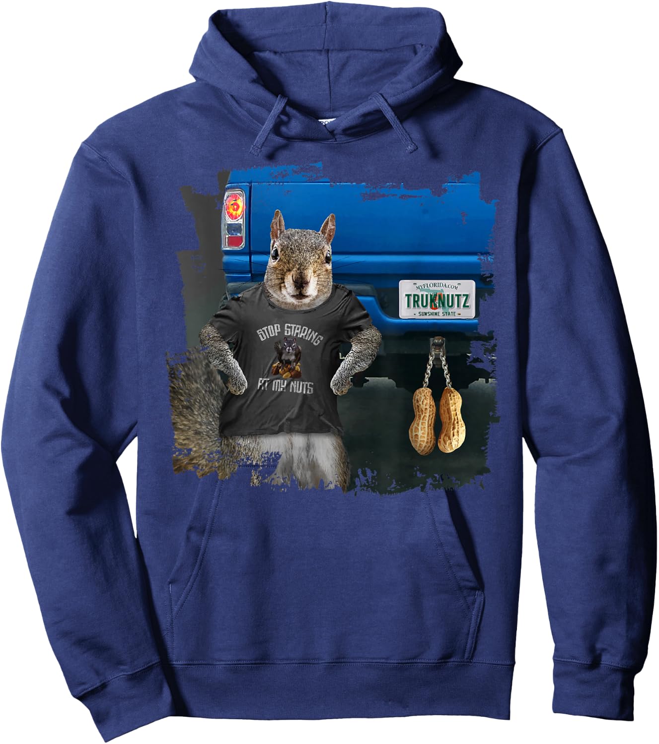 Truk Nutz - funny squirrel truck nuts Hoodie - Hoodie | Navy