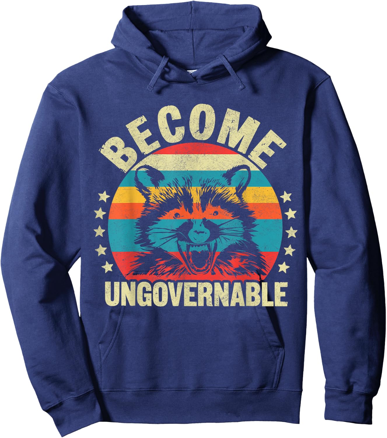 Raccoon Become Ungovernable Hoodie - Hoodie | Navy