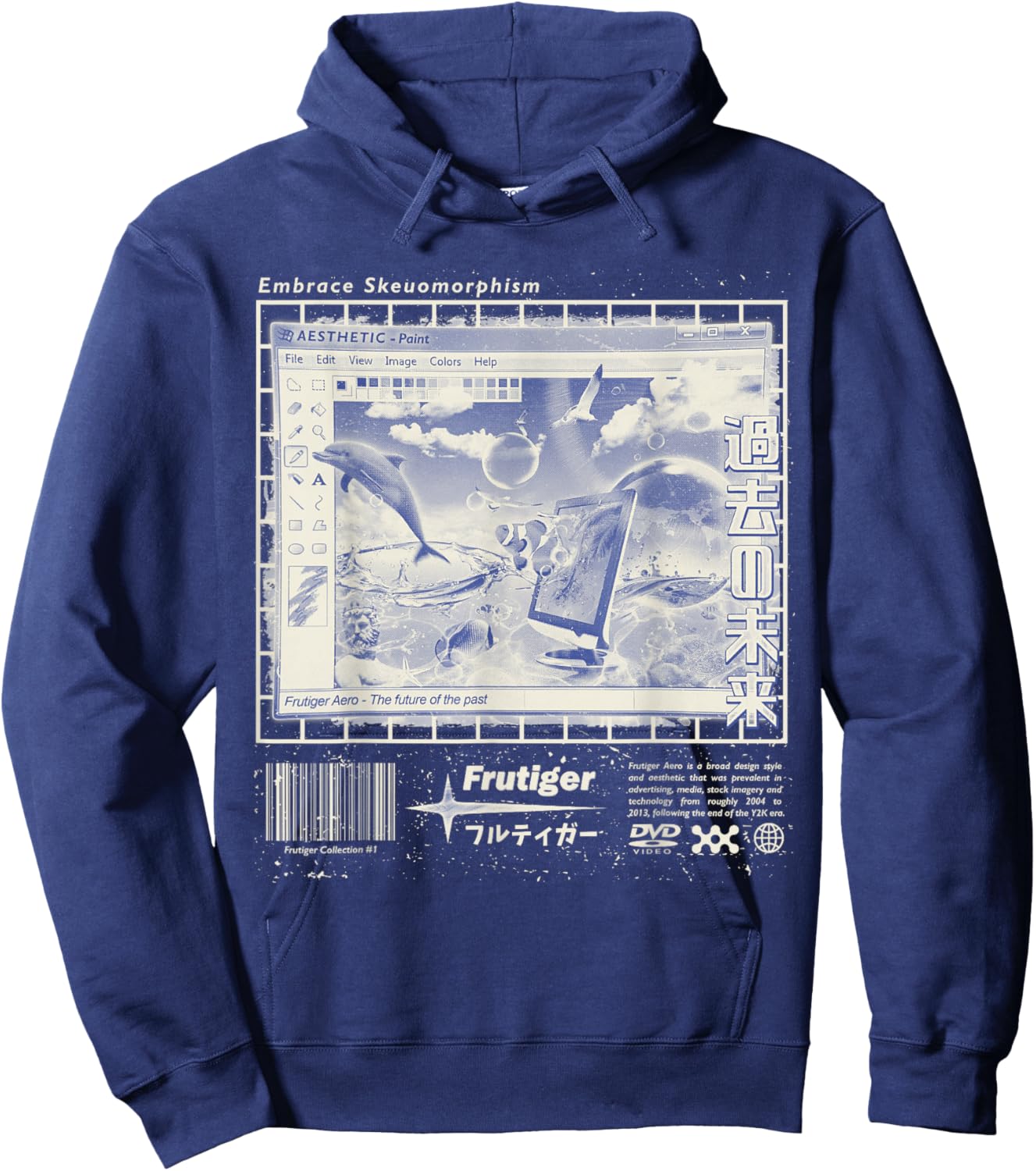 Halftone Frutiger Aero Fashion Collection Hoodie - Hoodie | Navy