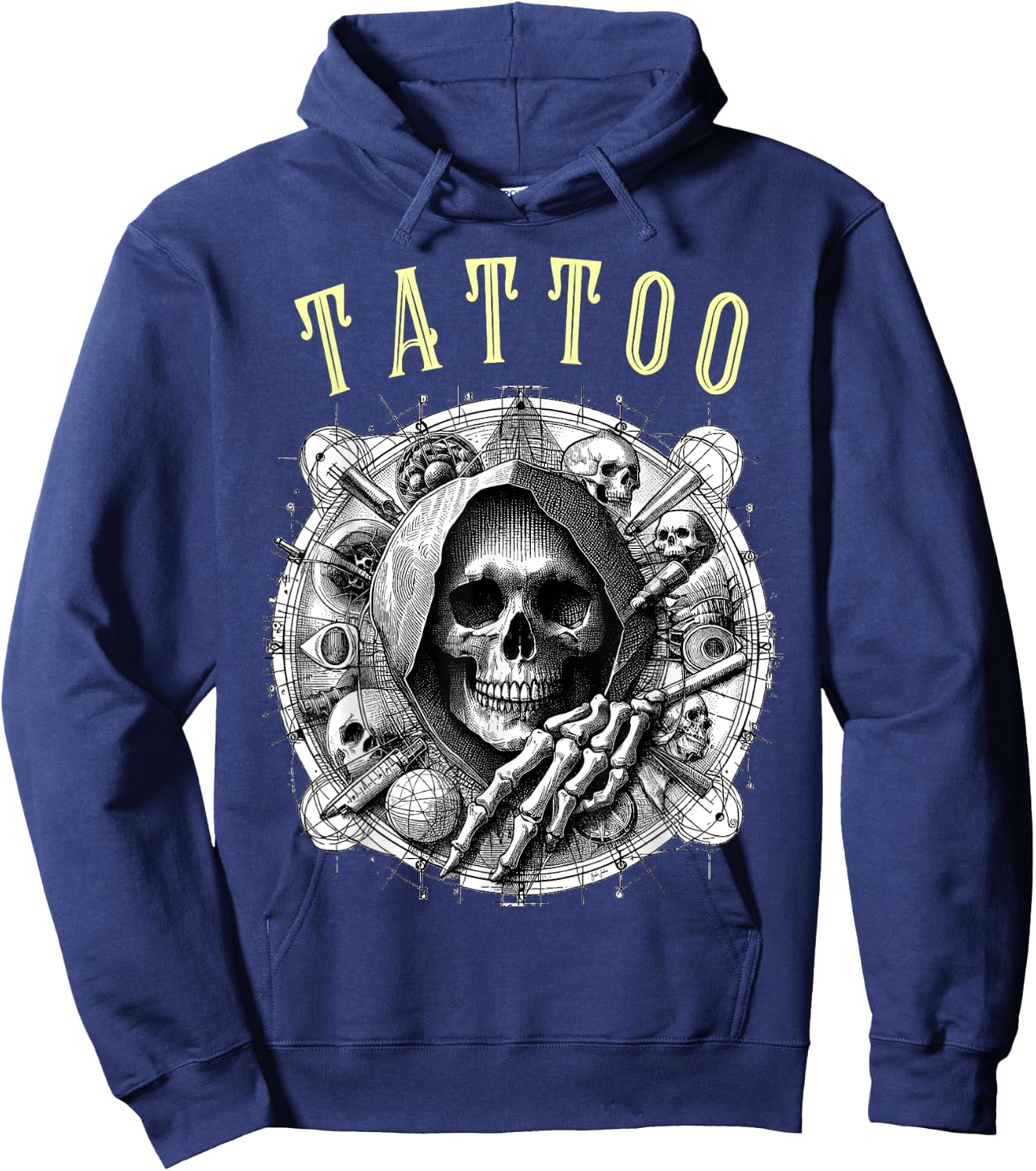 Tattoo Tattoo Skull Gift Hoodie - Hoodie | Navy