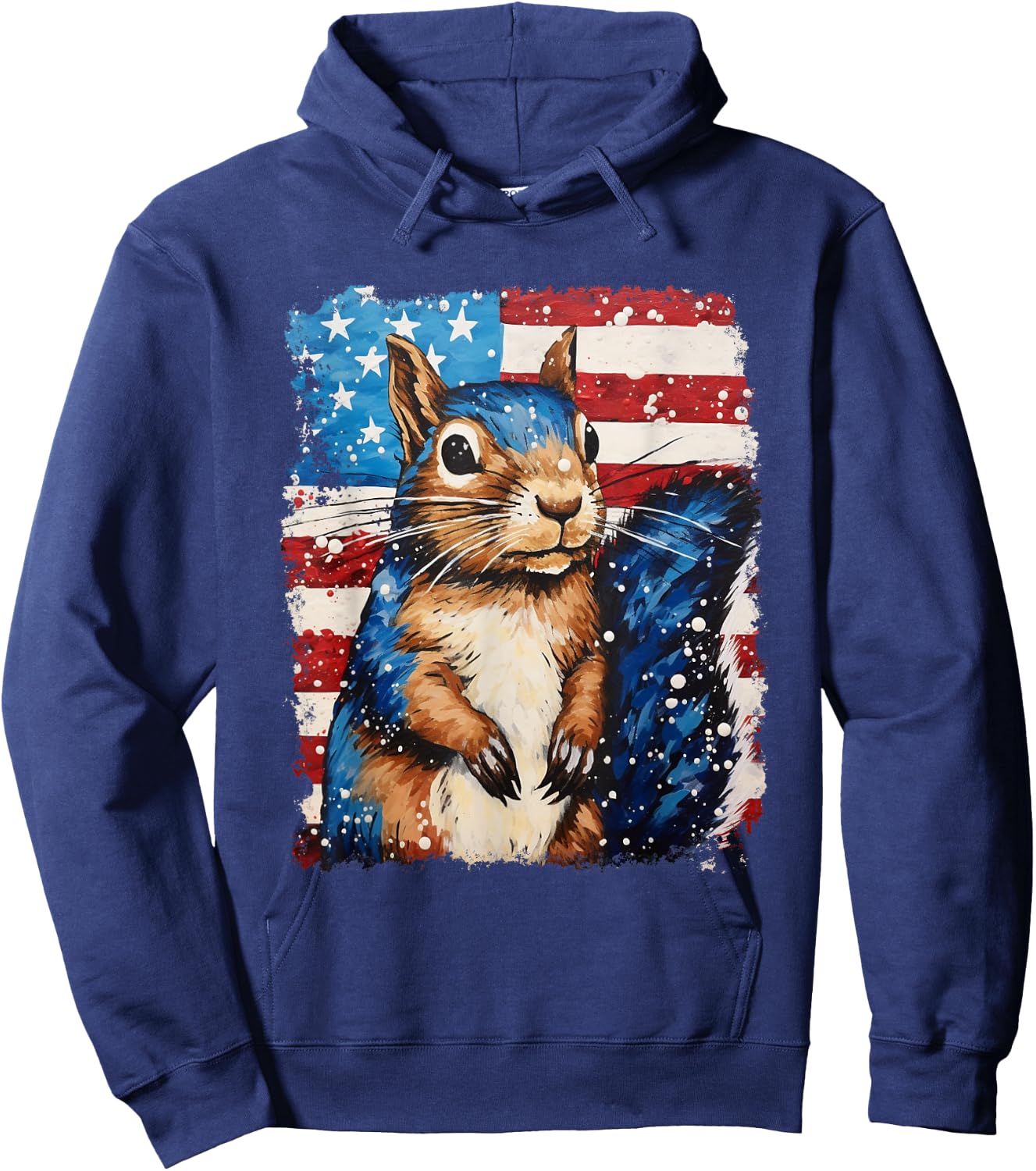 Squirrel USA Flag Hoodie - Hoodie | Navy