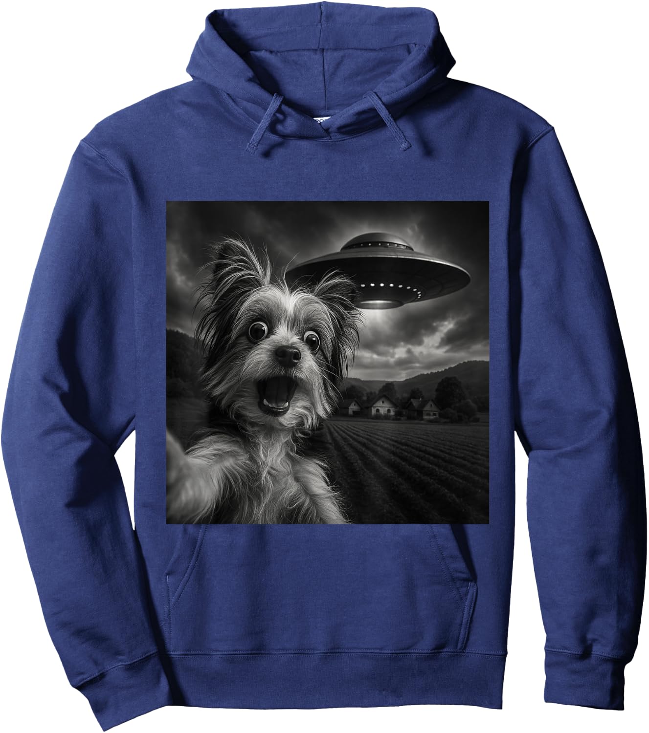 Biewer Terrier UFO Encounters Selfie Hoodie - Hoodie | Navy