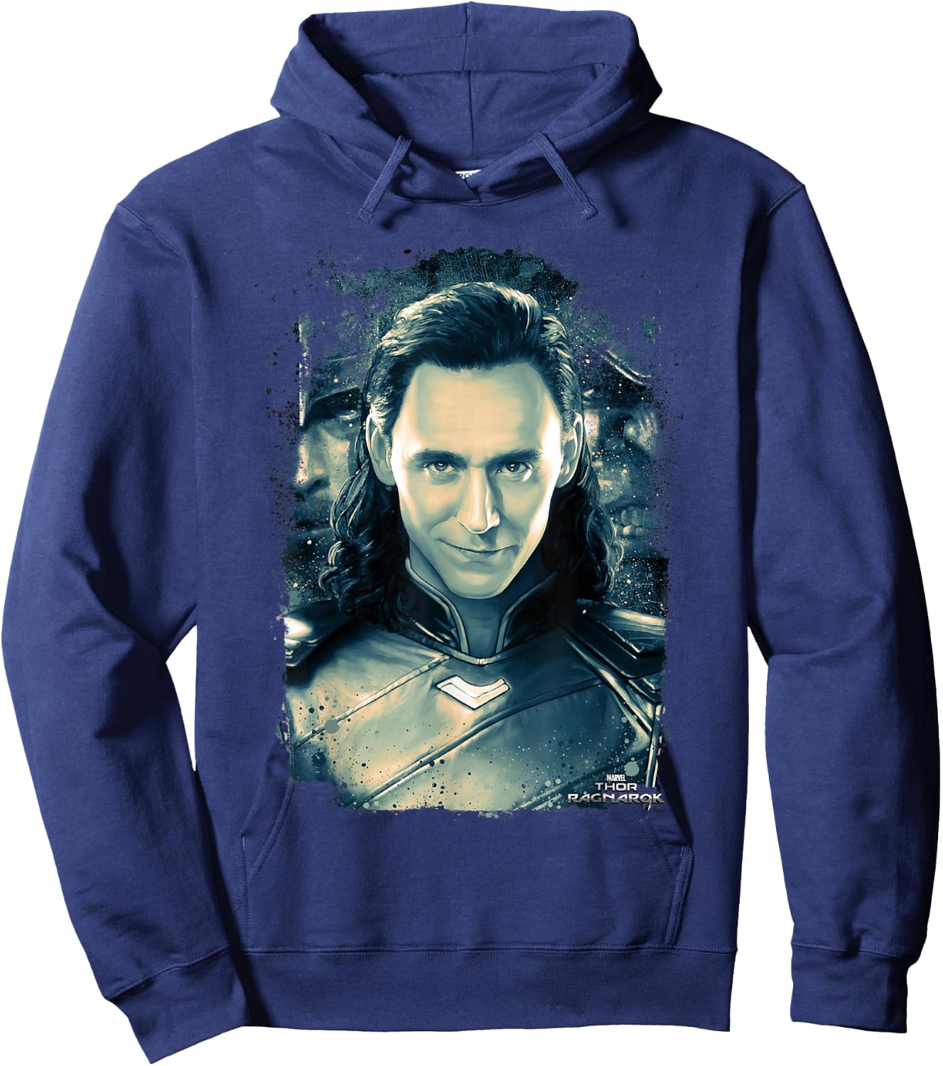 Marvel Thor Ragnarok Loki Distressed Portrait Hoodie - Hoodie | Navy