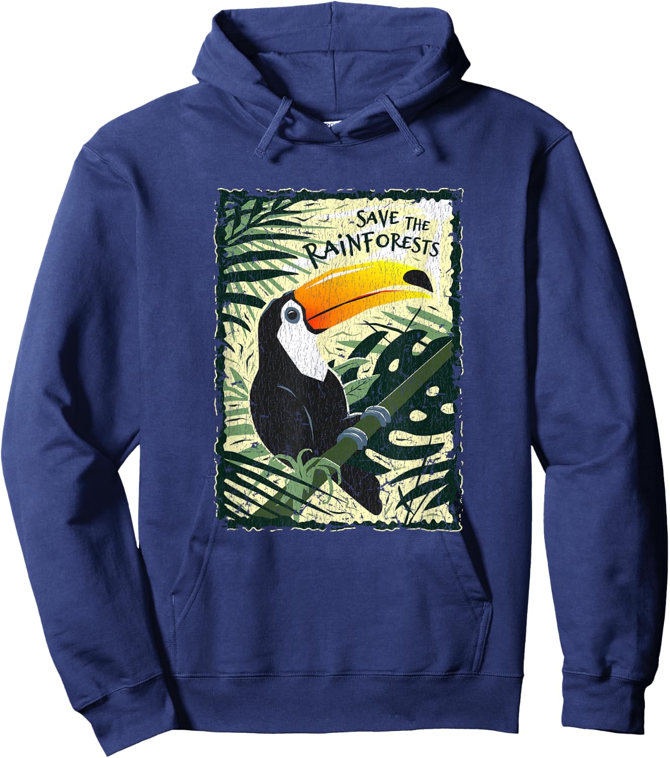 Toucan Vintage Shirt - Save the Rainforests Hoodie - Hoodie | Navy