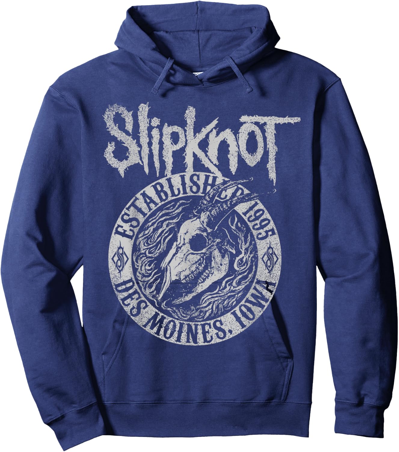 Slipknot Official Goat Flames , Black Hoodie - Hoodie | Navy