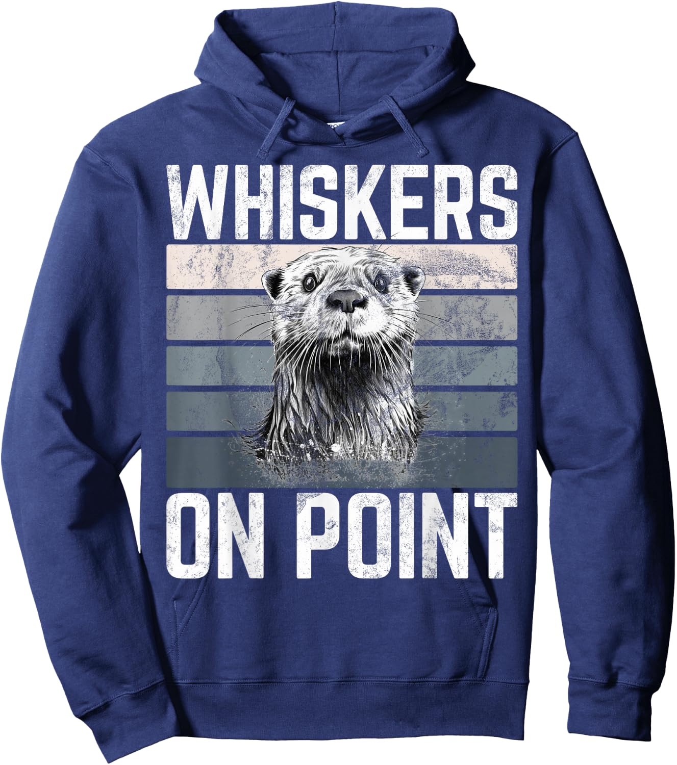 Whiskers on Point Otter Hoodie - Hoodie | Navy