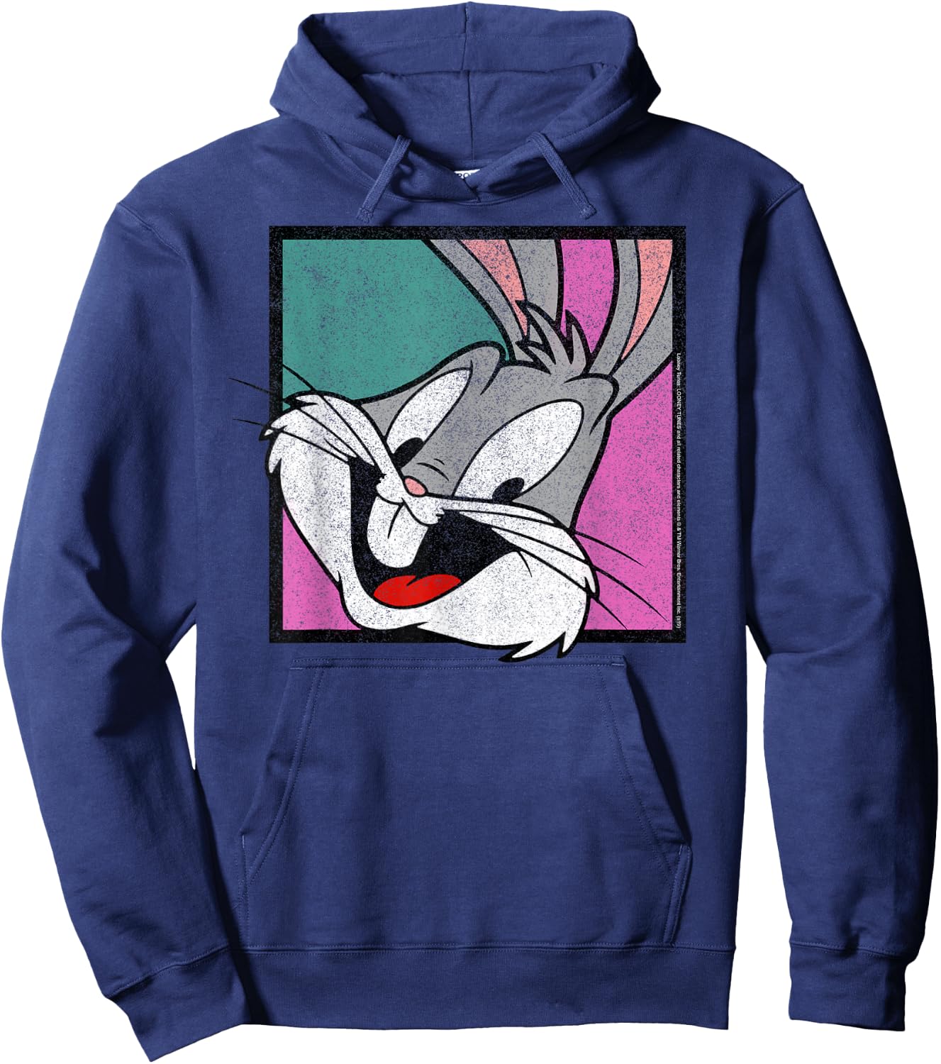 Looney Tunes Bugs Bunny Big Face Box Up Hoodie - Hoodie | Navy