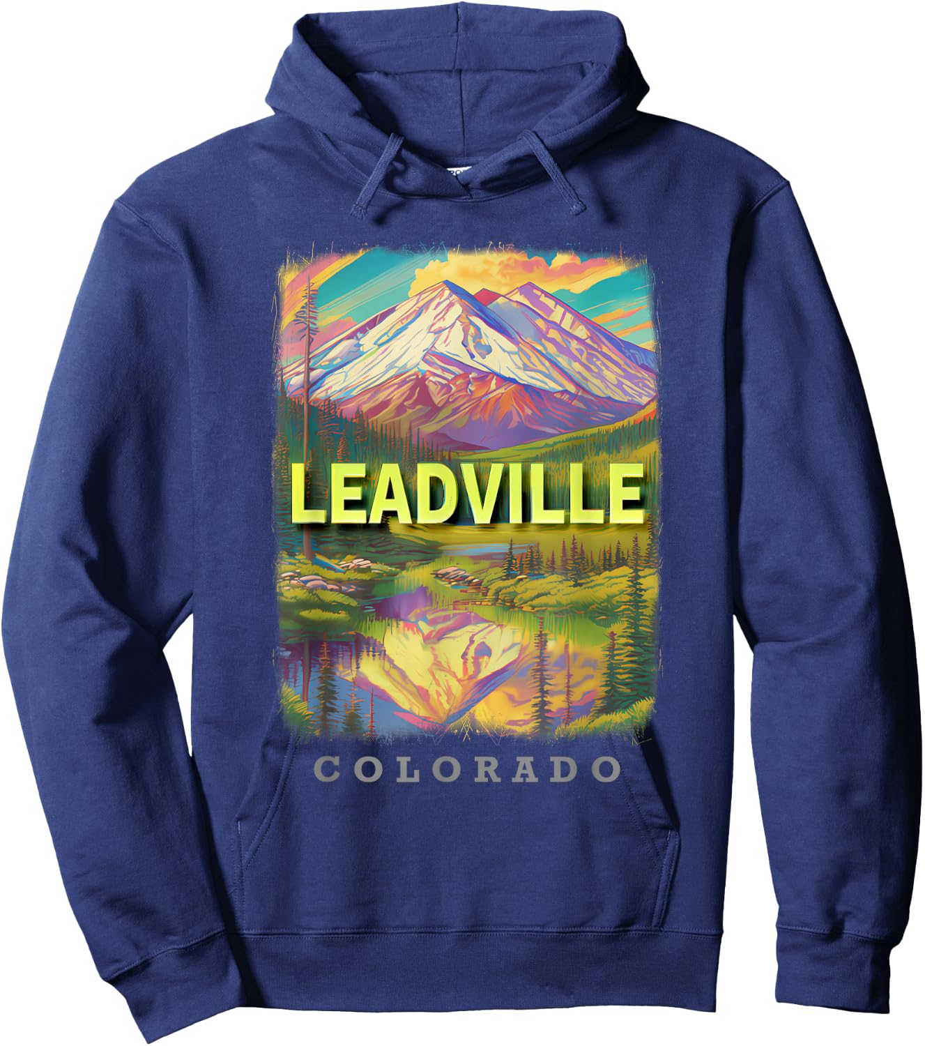 Leadville Colorado CO Mountain Majesty SD760 Hoodie - Hoodie | Navy