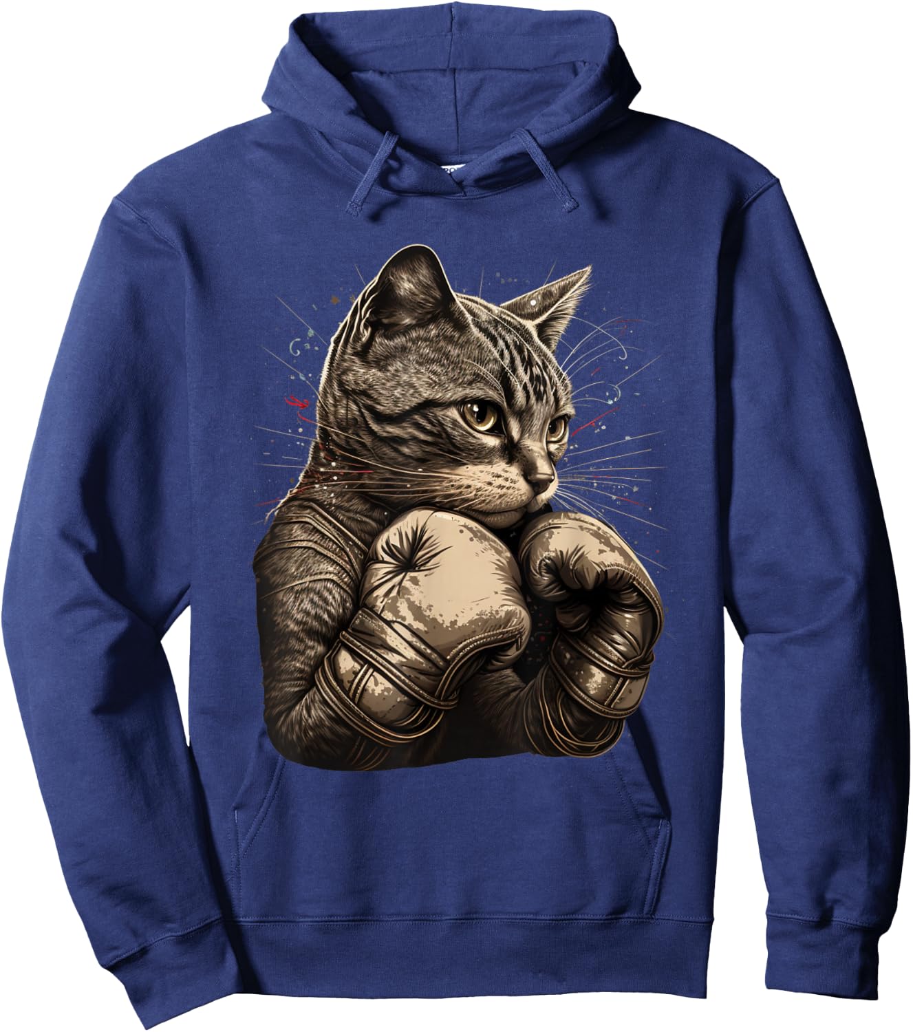 Boxing Cat Boxer Funny Cat Graphic Hoodie - Hoodie | Navy