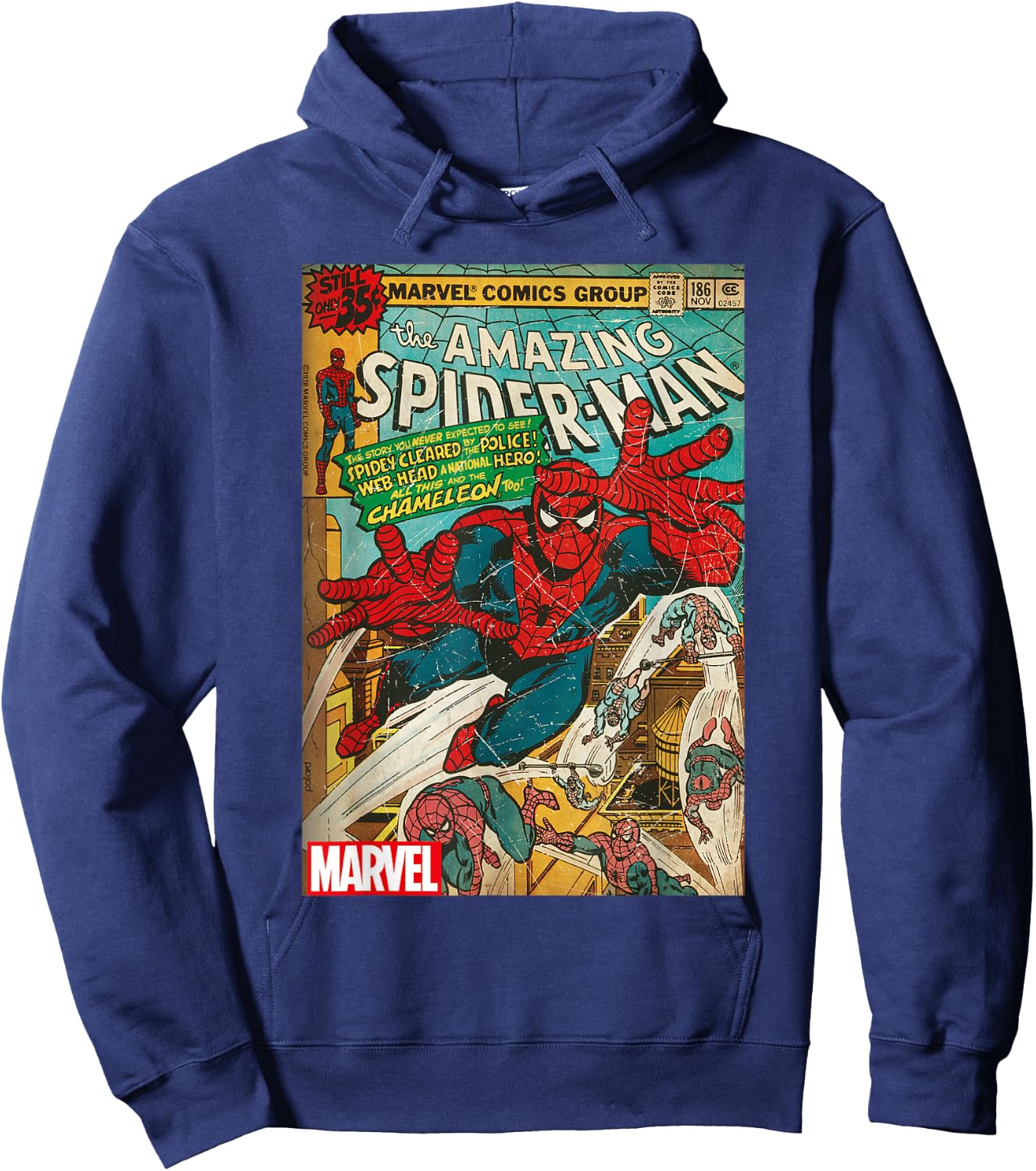 Marvel Spider-Man Vintage Comic Cover , black Hoodie - Hoodie | Navy
