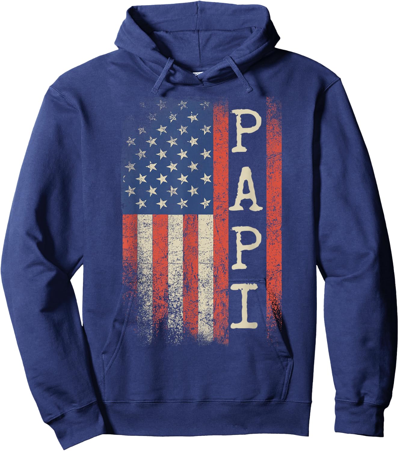 Papi American Flag Patriotic USA Vintage Hoodie - Hoodie | Navy