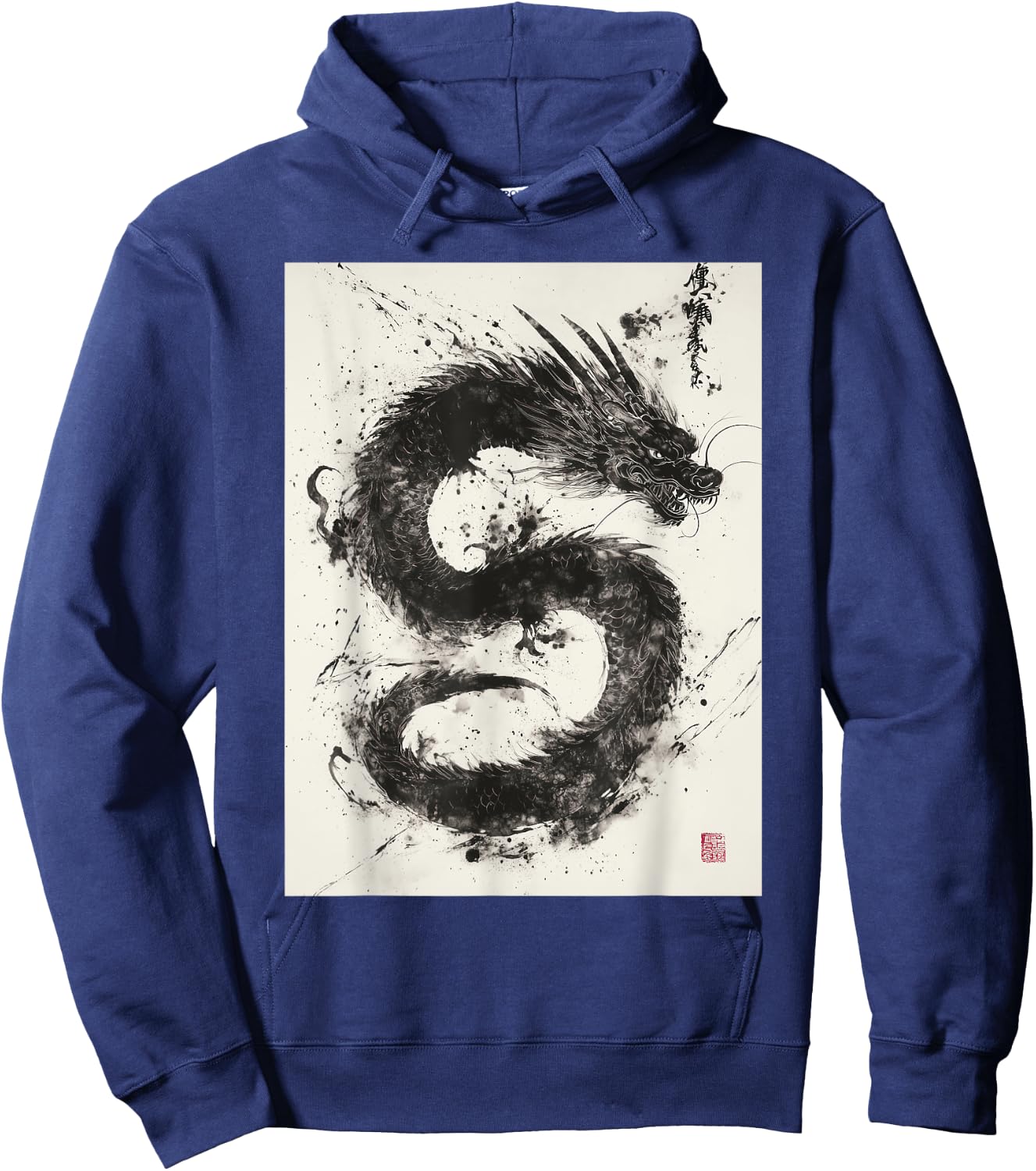 Japanese Dragon Art Hoodie - Hoodie | Navy