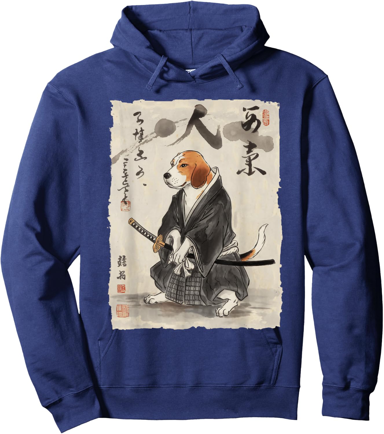 Samurai Beagle Art Japanese Warrior Women Kids Hoodie - Hoodie | Navy