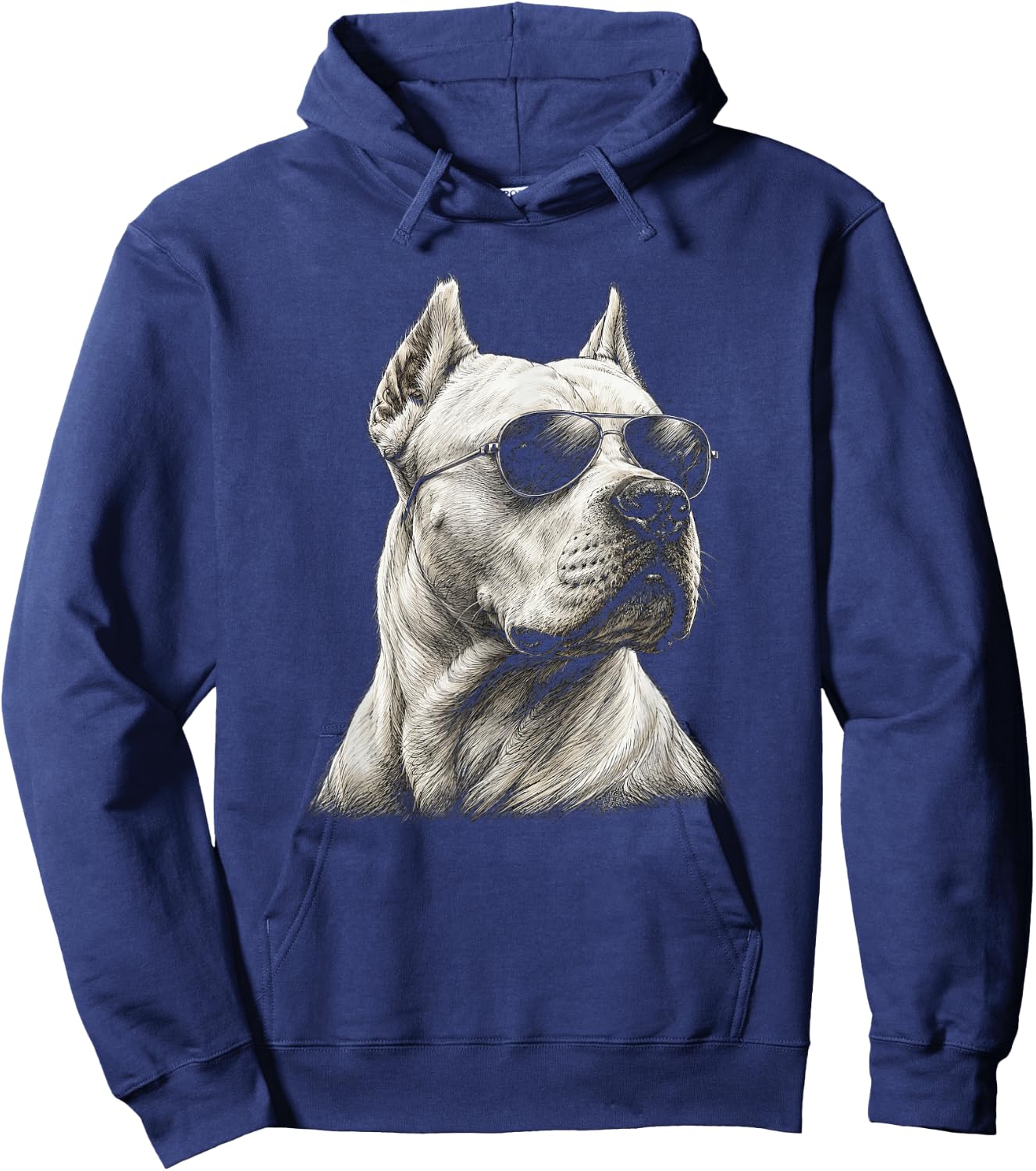 Dogo Argentino with Sunglasses Artwork Design Hoodie - Hoodie | Navy