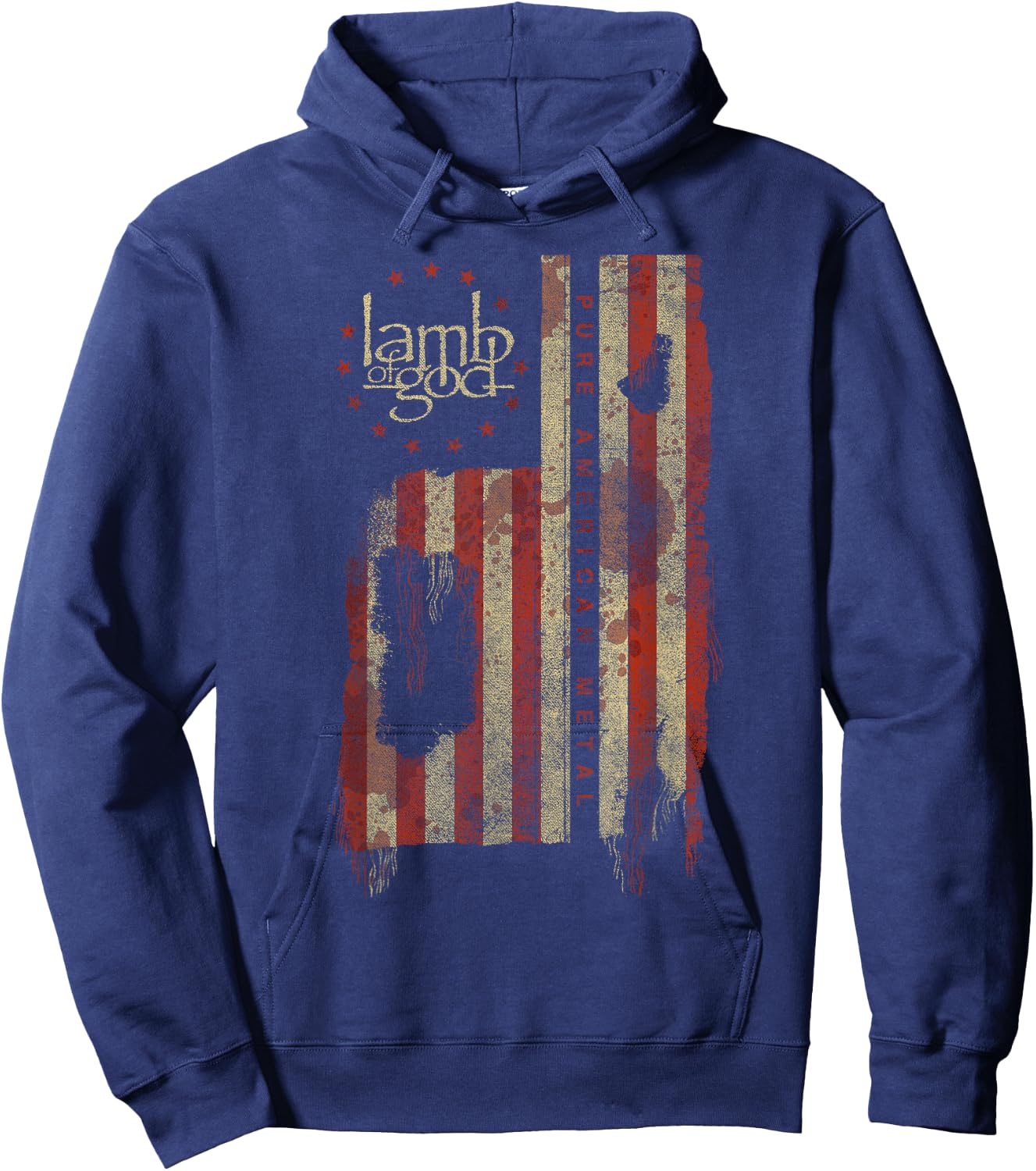 Lamb of God Pure American Metal Flag , black Hoodie - Hoodie | Navy