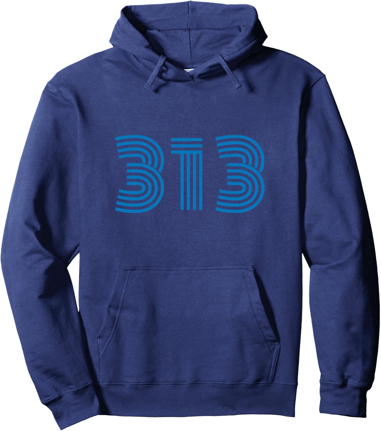 Detroit 313 Area Code Retro Hoodie - Hoodie | Navy