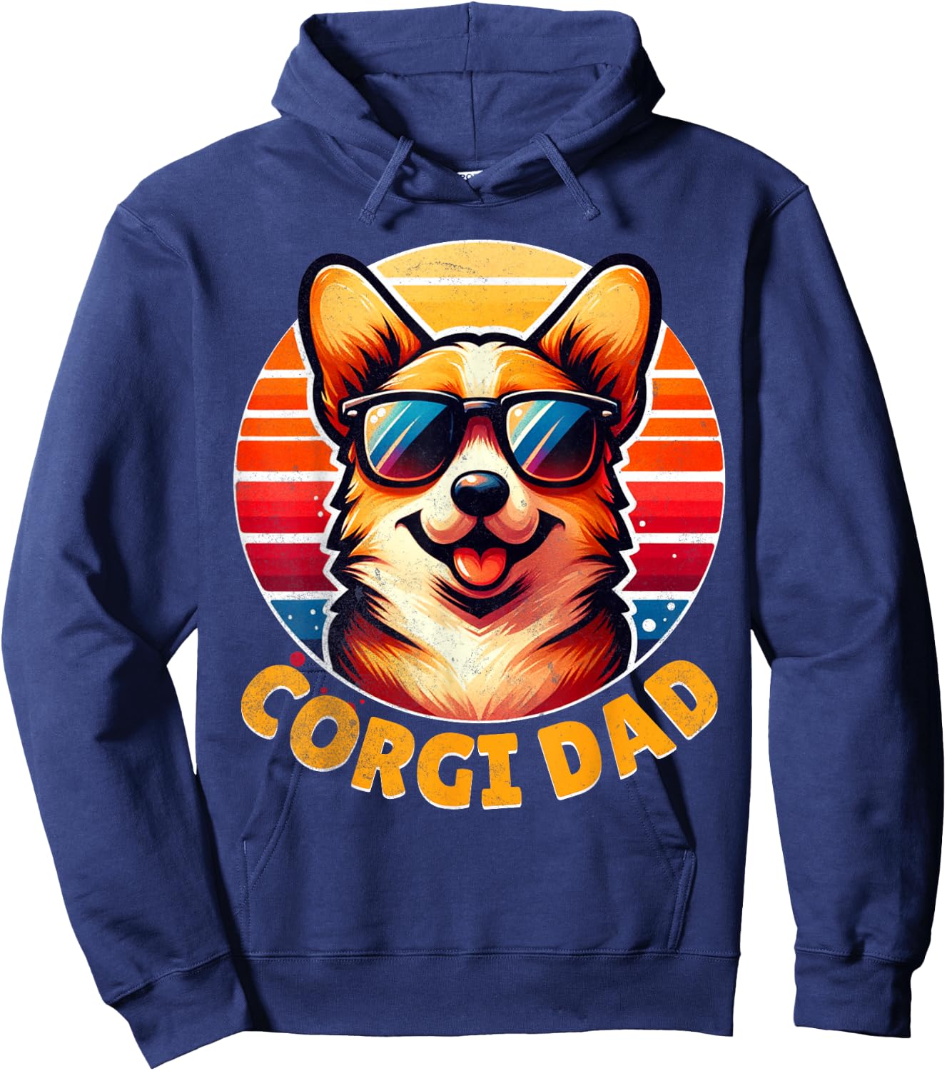 Corgi Dad Father Day Gift Lovers Funny Men Hoodie - Hoodie | Navy