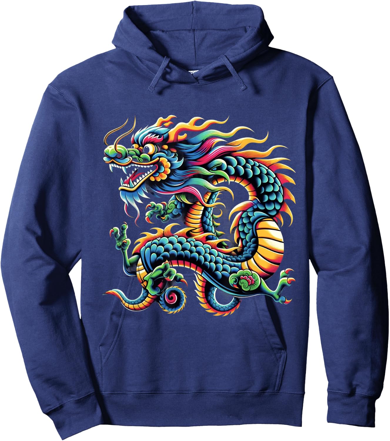 Funny Colorful Chinese Dragon - New Year 2014 Hoodie - Hoodie | Navy