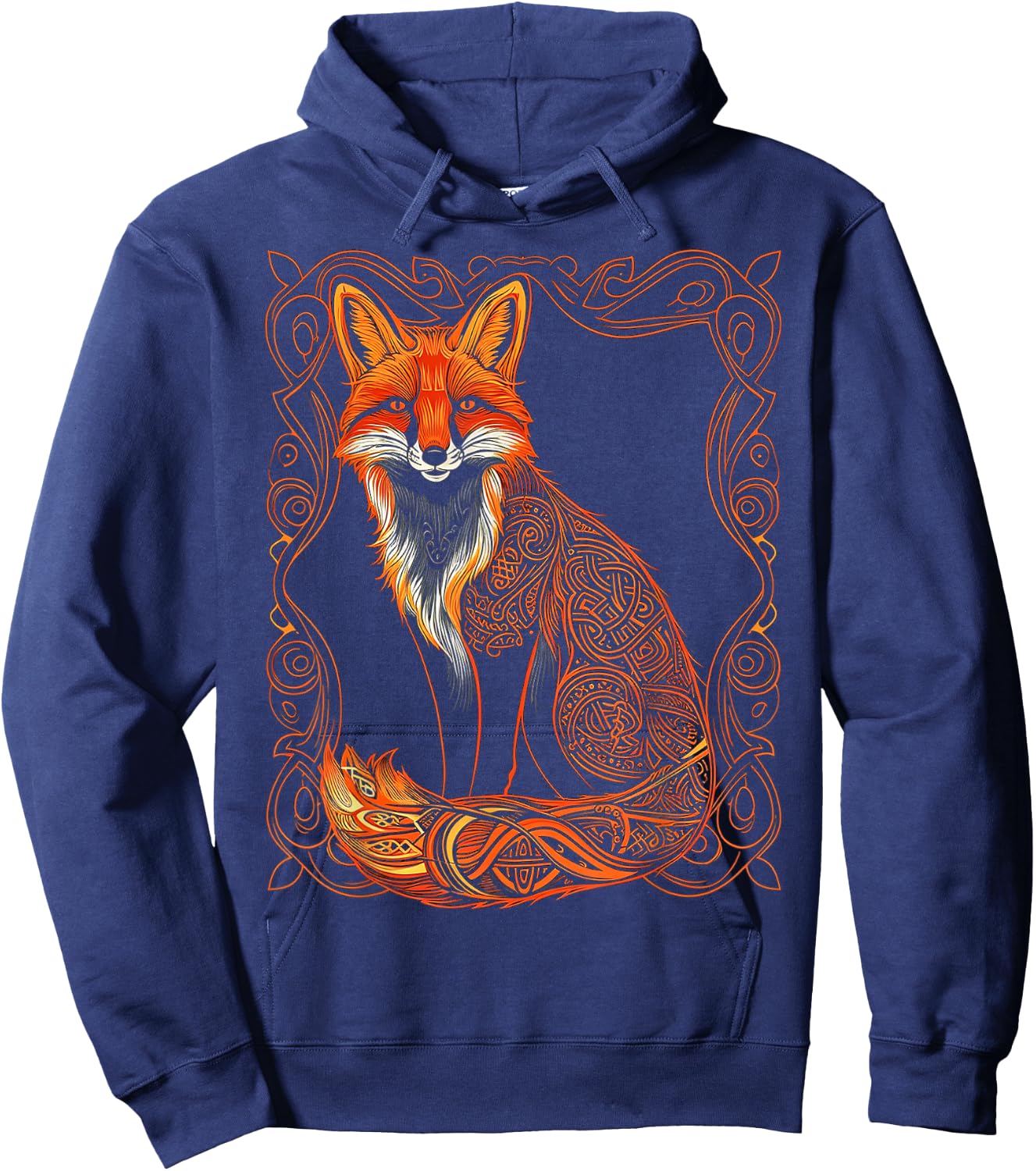 Fox Animal Illustration Fox , Black, S Hoodie - Hoodie | Navy