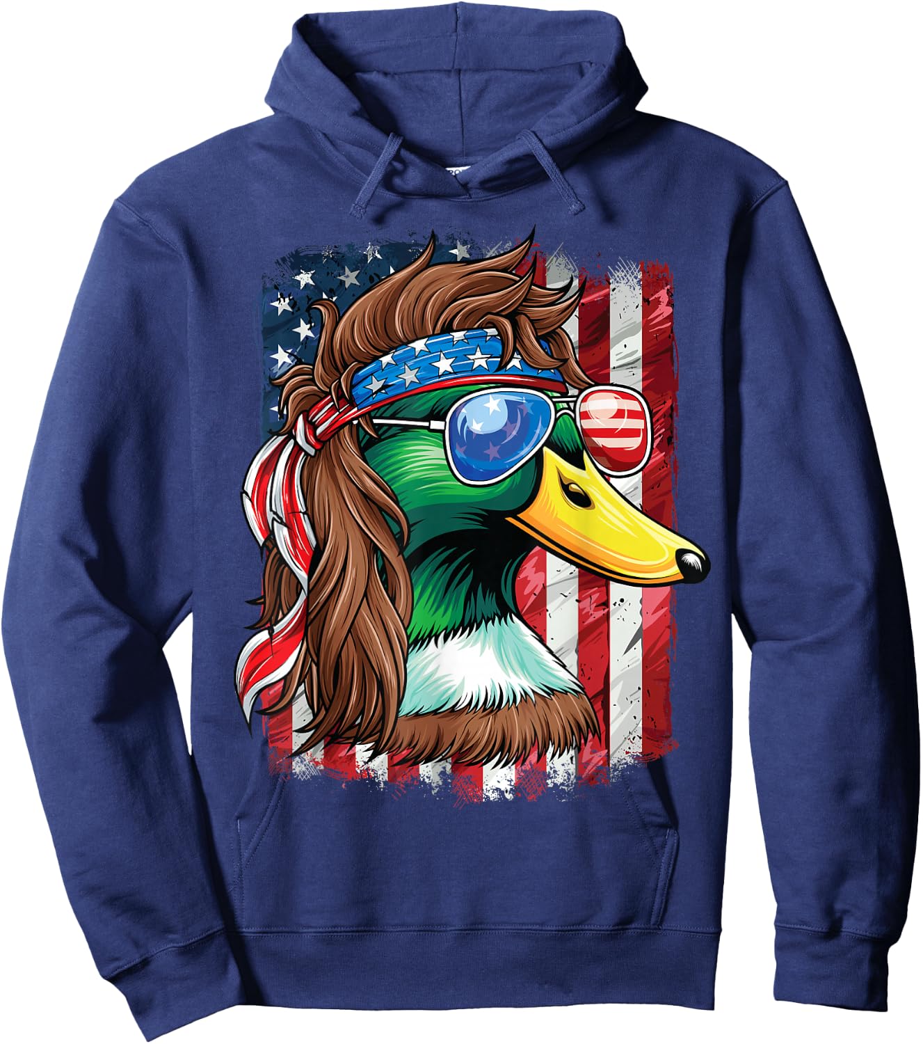 Duck Hunter American Flag Waterfowl Hunting Hoodie - Hoodie | Navy