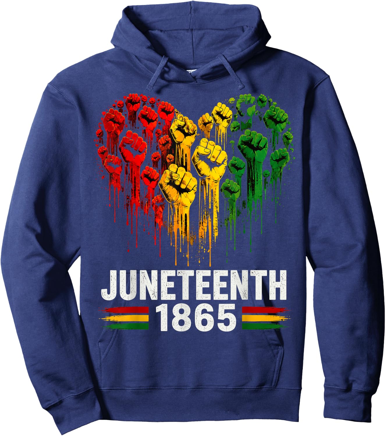 Juneteenth June 19th 1865 Freedom Melanin Hoodie - Hoodie | Navy
