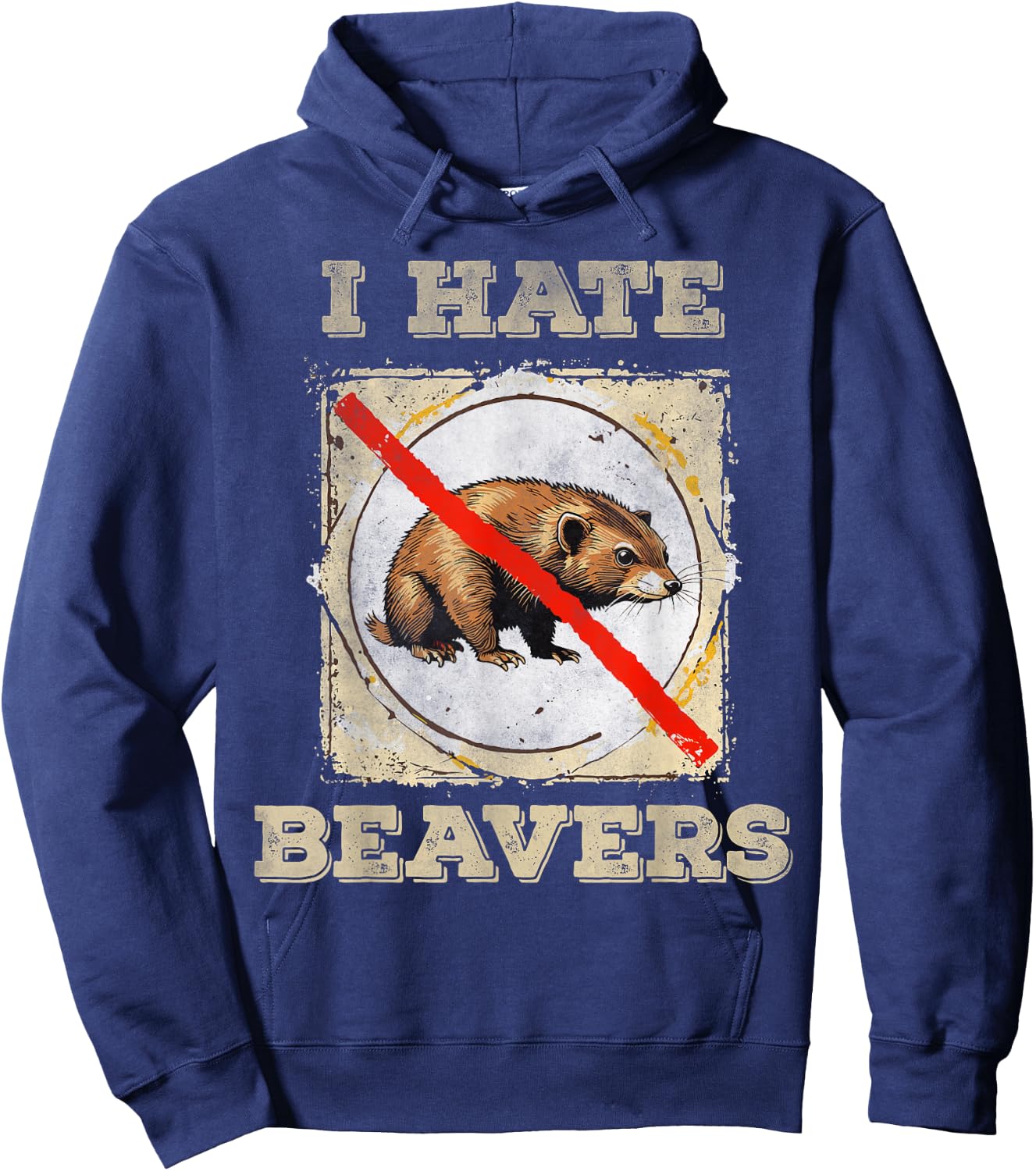 I hate beavers Hoodie - Hoodie | Navy