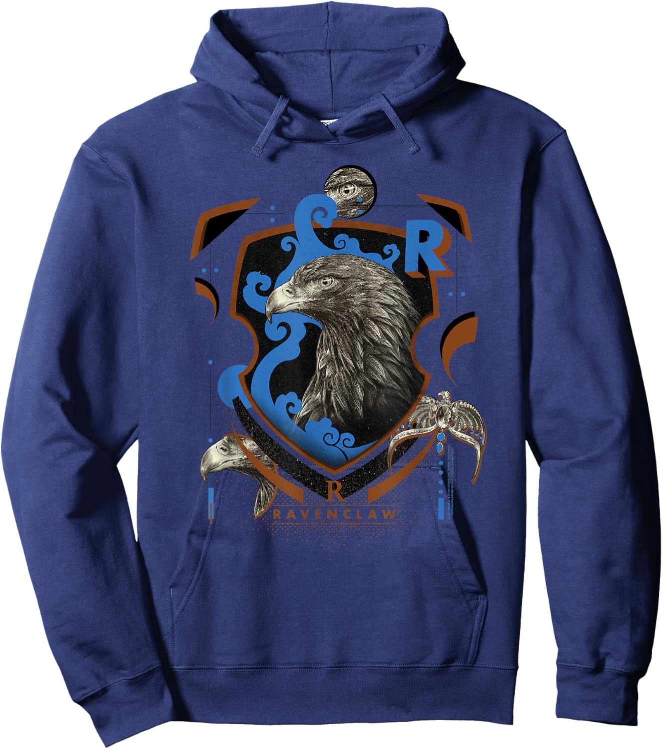 Harry Potter Ravenclaw Shield Realistic Eagle Hoodie - Hoodie | Navy