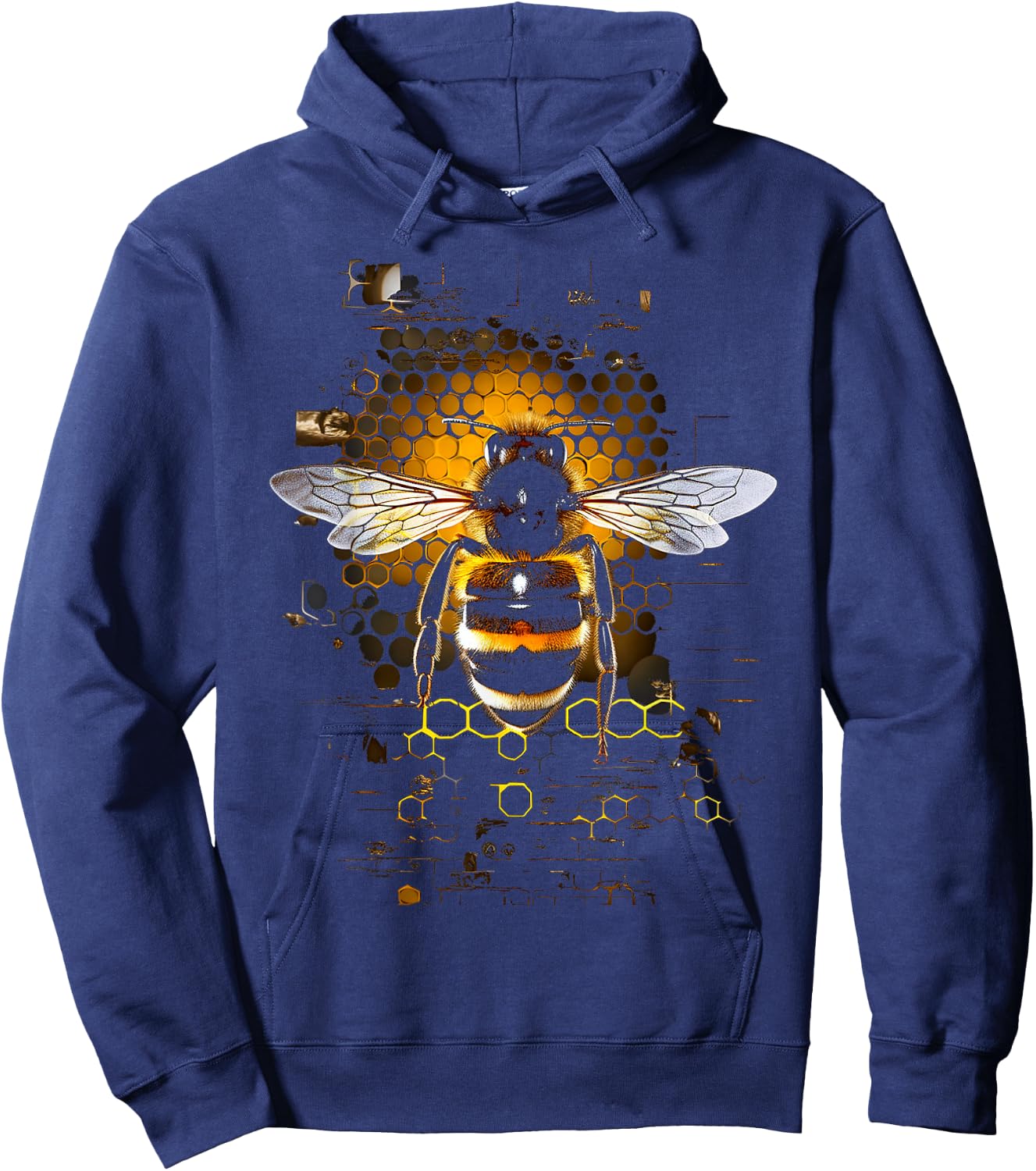 Bee Pattern , Black, S Hoodie - Hoodie | Navy