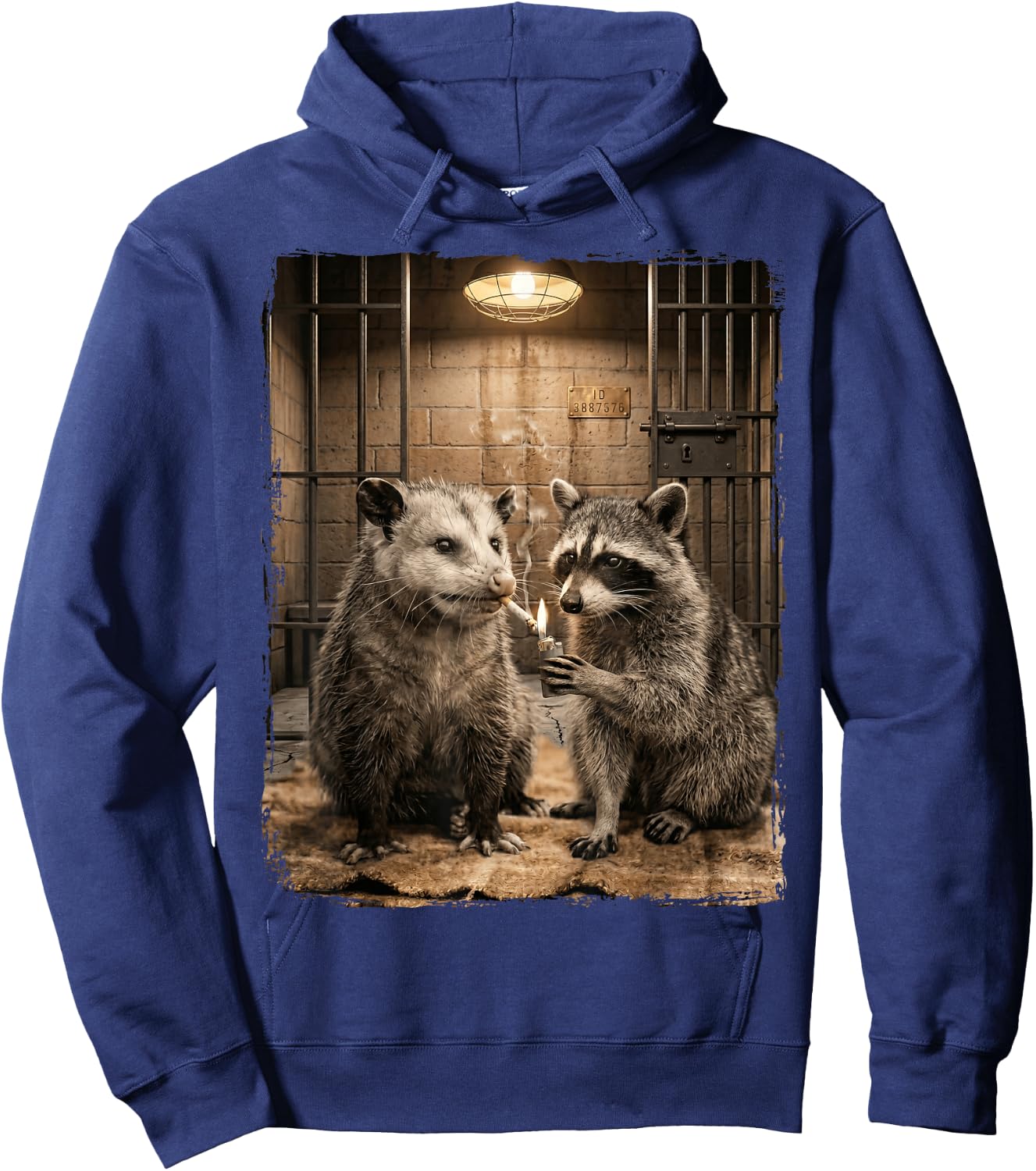Raccoon Opossum Smoking Hoodie - Hoodie | Navy