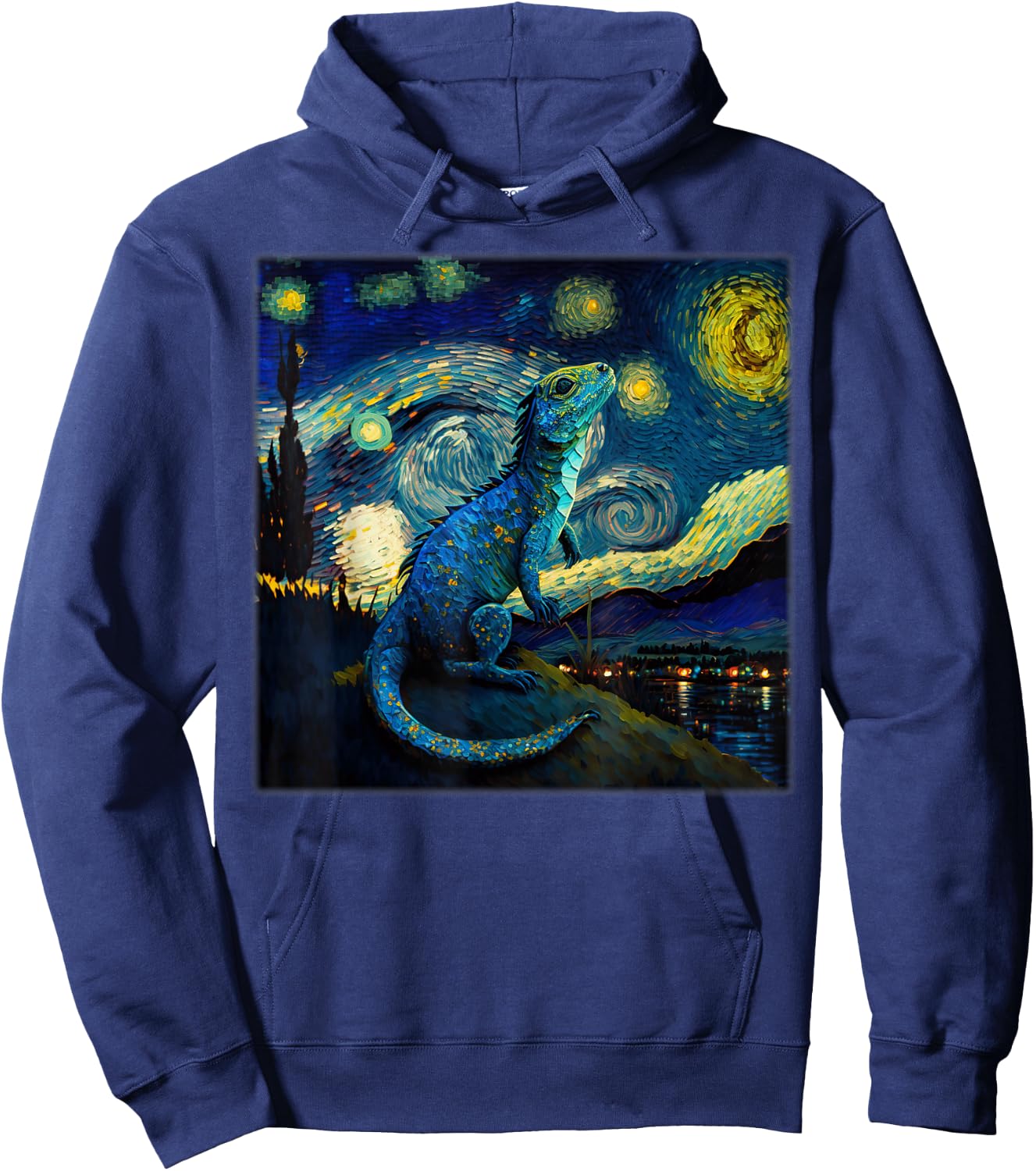 Surrealism Starry Night Chinese Water Dragon Hoodie - Hoodie | Navy
