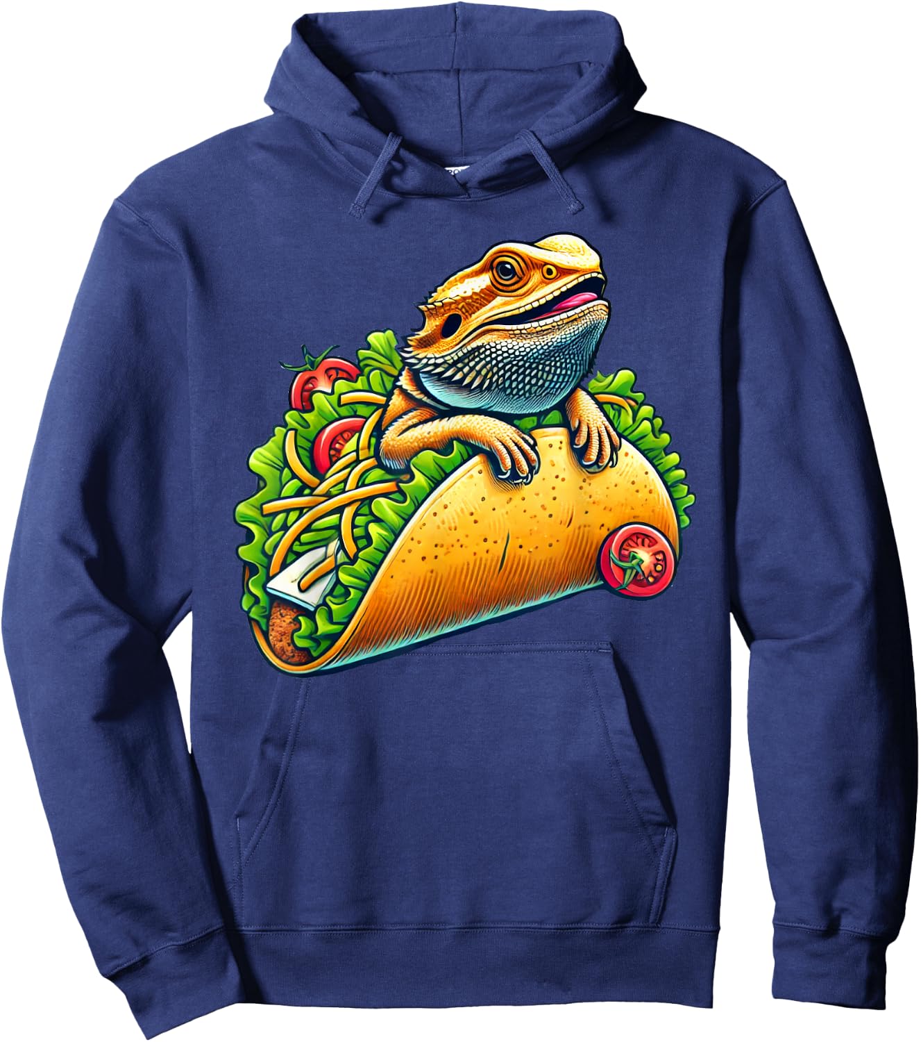 Funny Bearded Dragon In A Taco Hoodie - Hoodie | Navy