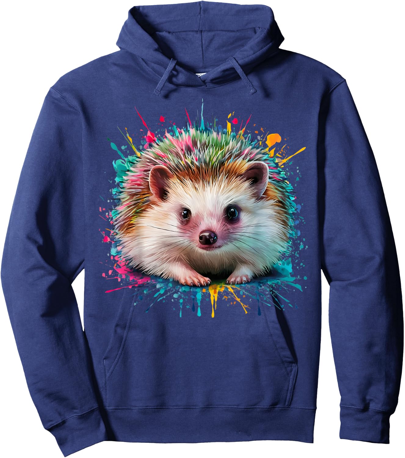 Hedgehog Men Woman Colorful Watercolor Hedgehog Hoodie - Hoodie | Navy