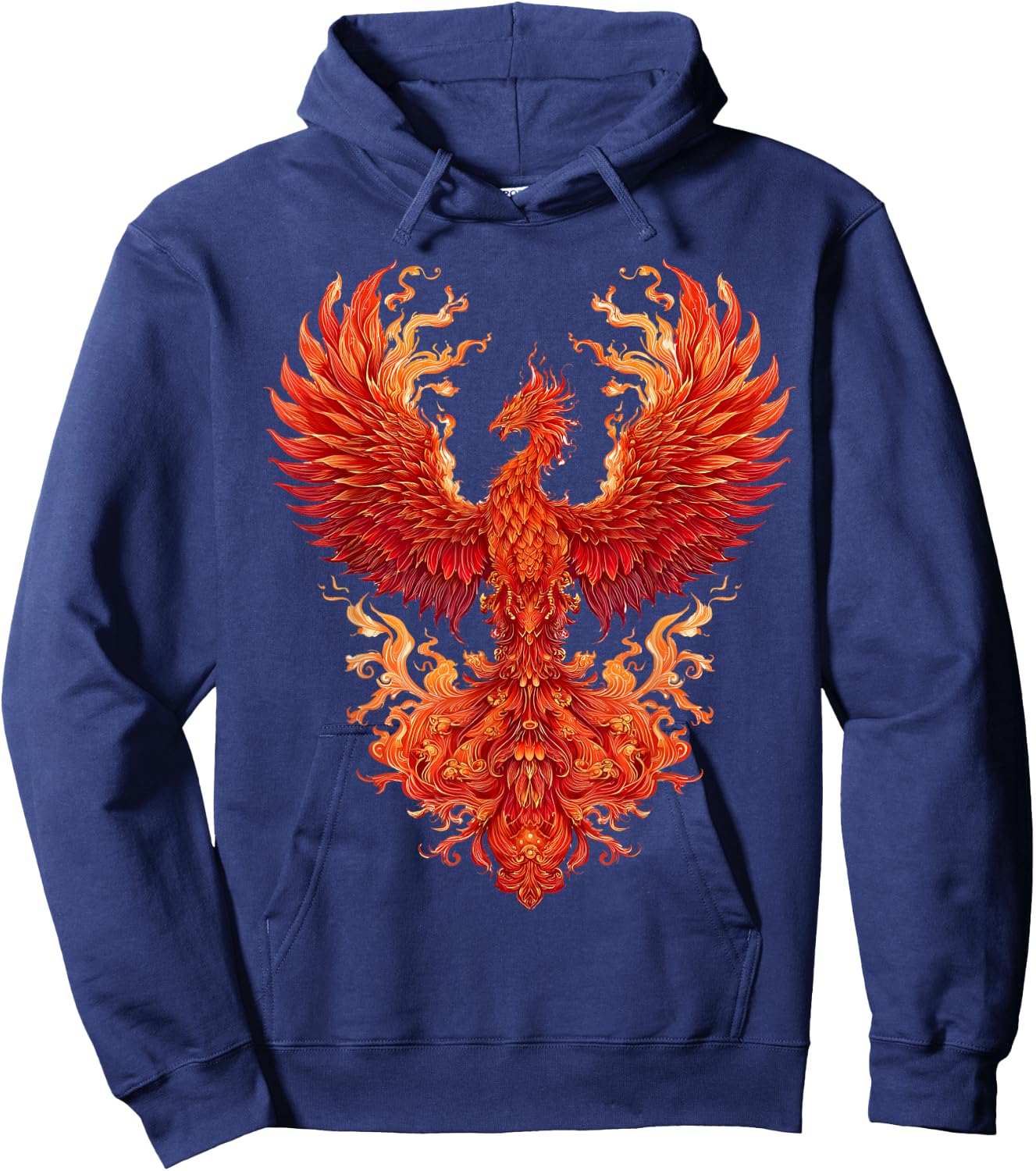 Flaming Dragon Mythical Creature Hoodie - Hoodie | Navy