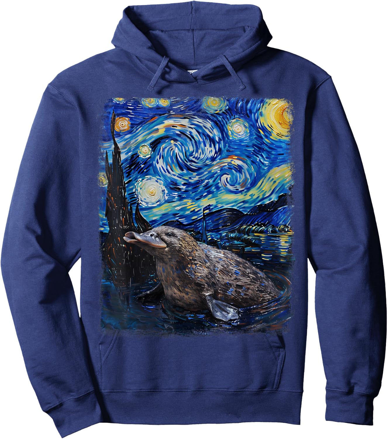 Platypus Starry Night Painting Hoodie - Hoodie | Navy