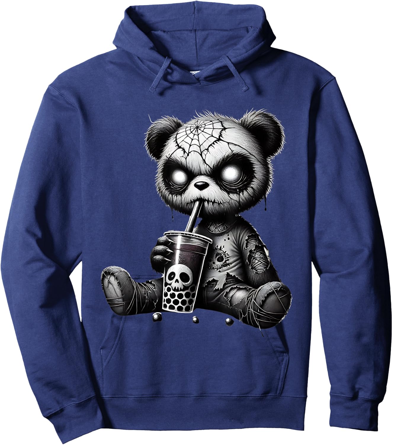 Creepy Panda Bubble Tea Halloween Hoodie - Hoodie | Navy