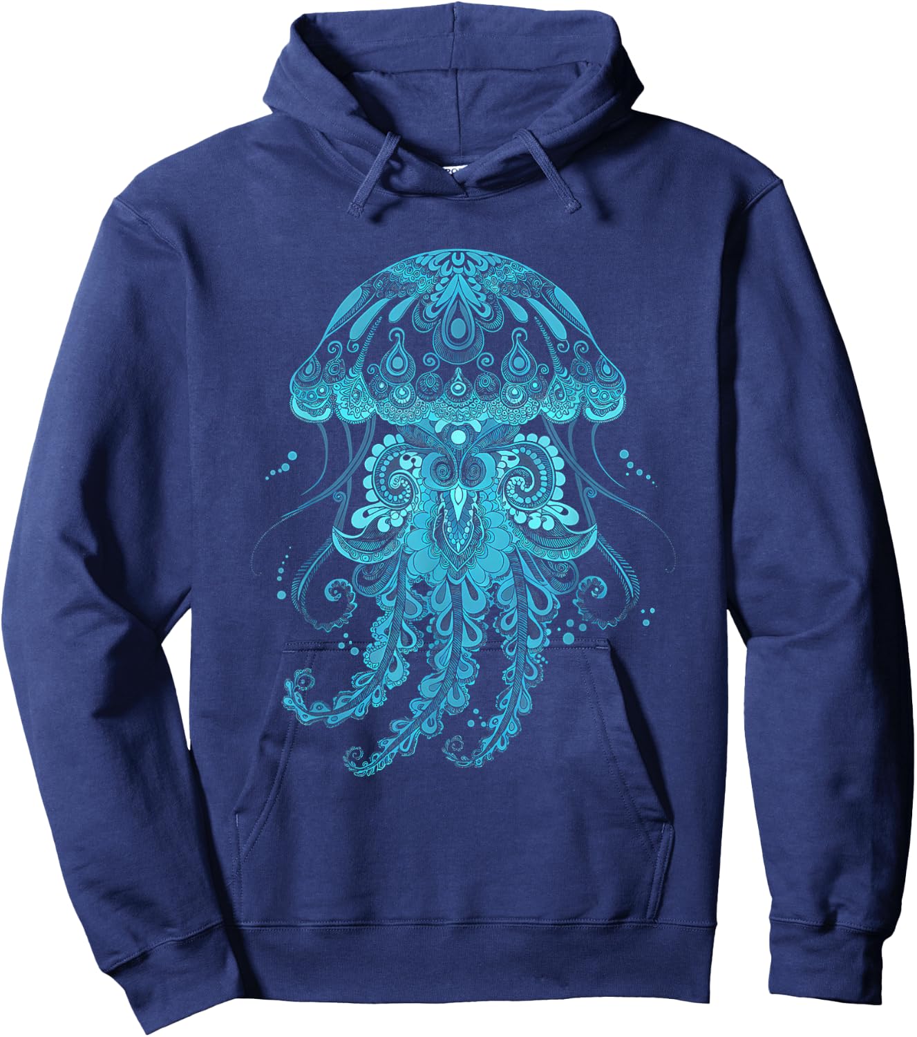 Mandala Jellyfish Hoodie - Hoodie | Navy