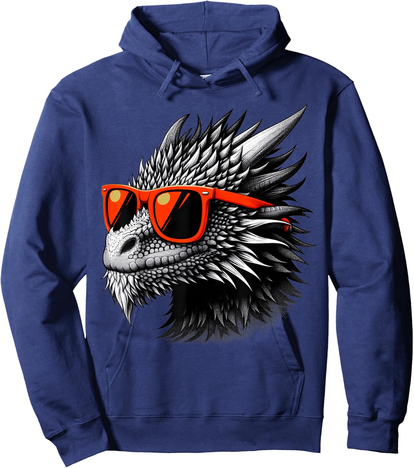 Cool Dragon Wearing Sunglasses Graphic Art Hoodie - Hoodie | Navy