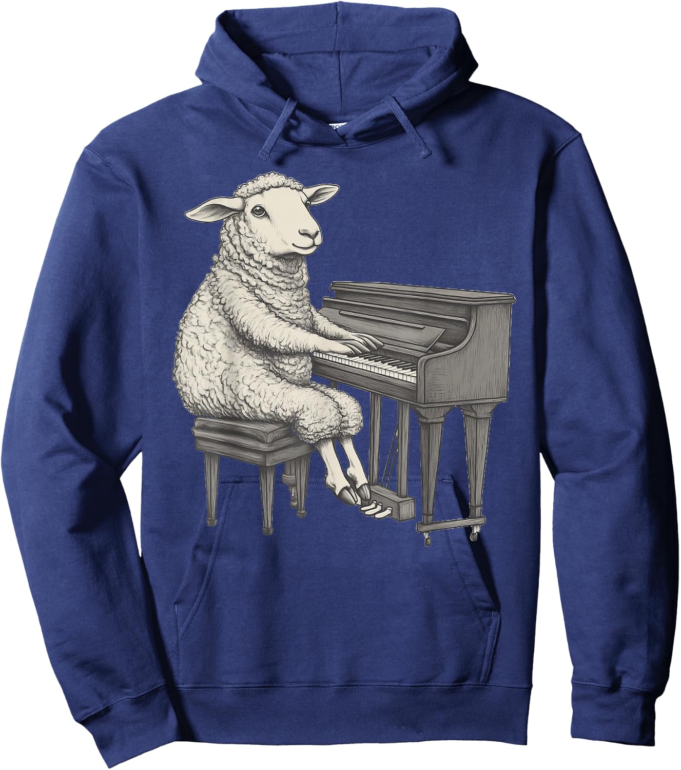 Cute Sheep Playing Piano Musician Music Hoodie - Hoodie | Navy