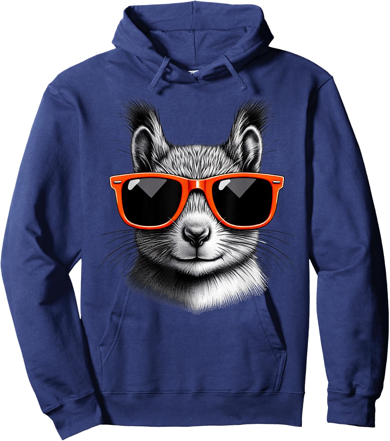 Cool Squirrel Wearing Sunglasses Graphic Art Hoodie - Hoodie | Navy