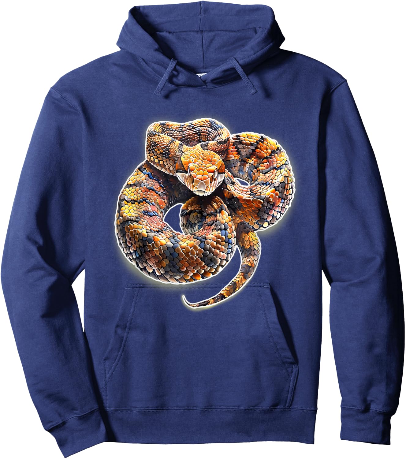 Cottonmouth Snake Serpent Realistic Hoodie - Hoodie | Navy