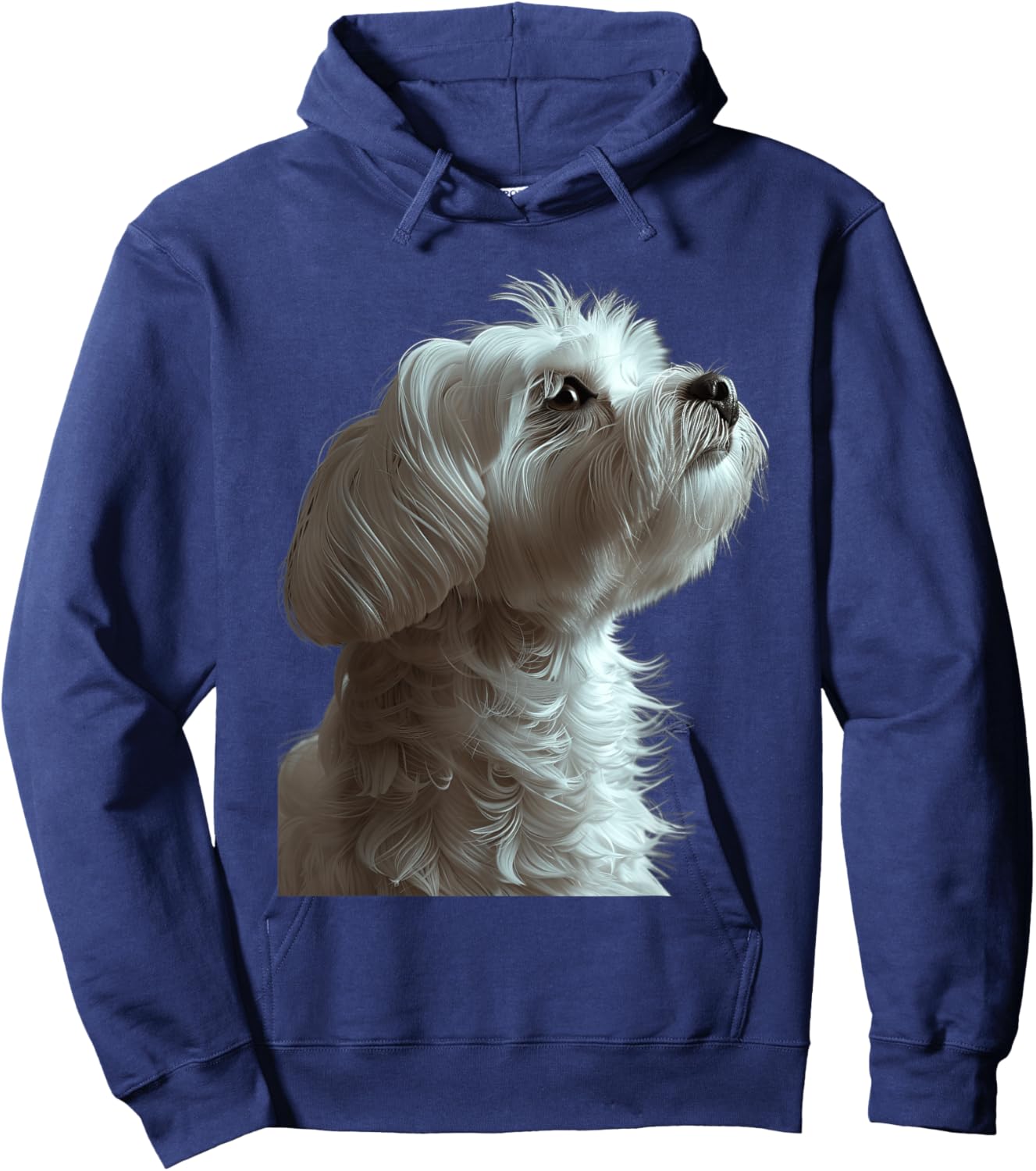 Maltese , black Hoodie - Hoodie | Navy