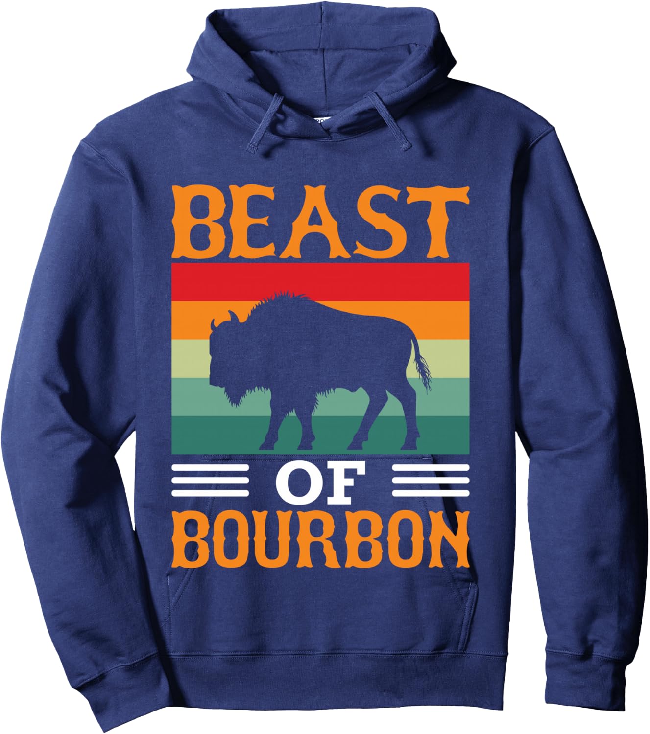 Beast of Bourbon Whiskey and Buffalo Lover Hoodie - Hoodie | Navy