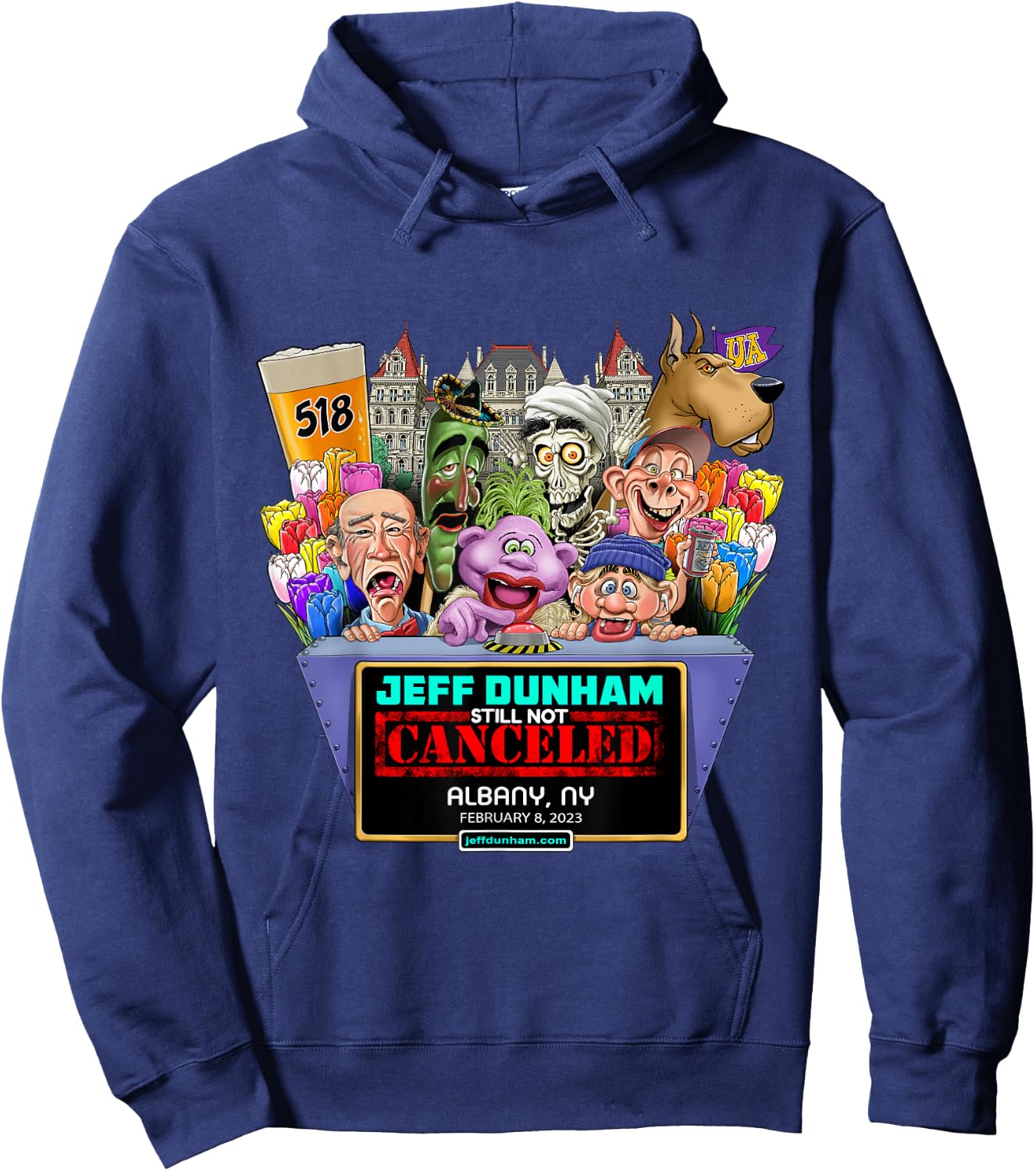 Jeff Dunham Albany, NY (2023) Hoodie - Hoodie | Navy