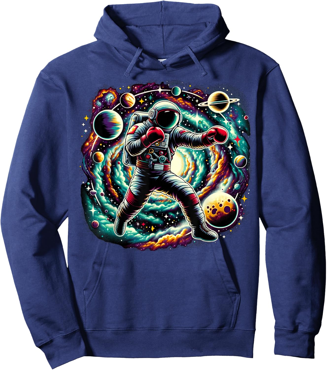 Cool Galaxy Boxer Astronaut on Boxing Hoodie - Hoodie | Navy
