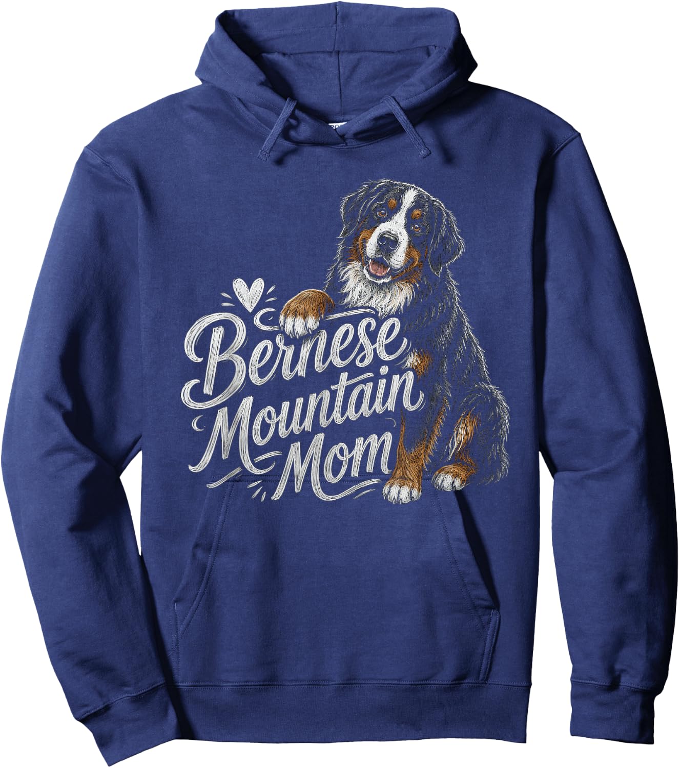 Bernese Mountain Mom Dog Artwork Design Hoodie - Hoodie | Navy