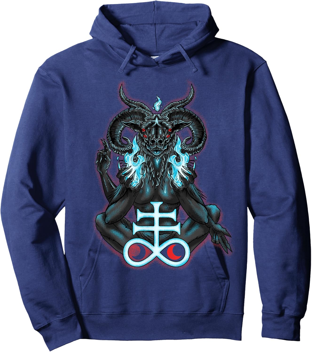 Sigil of Baphomet Satanic Lucifer Hoodie - Hoodie | Navy