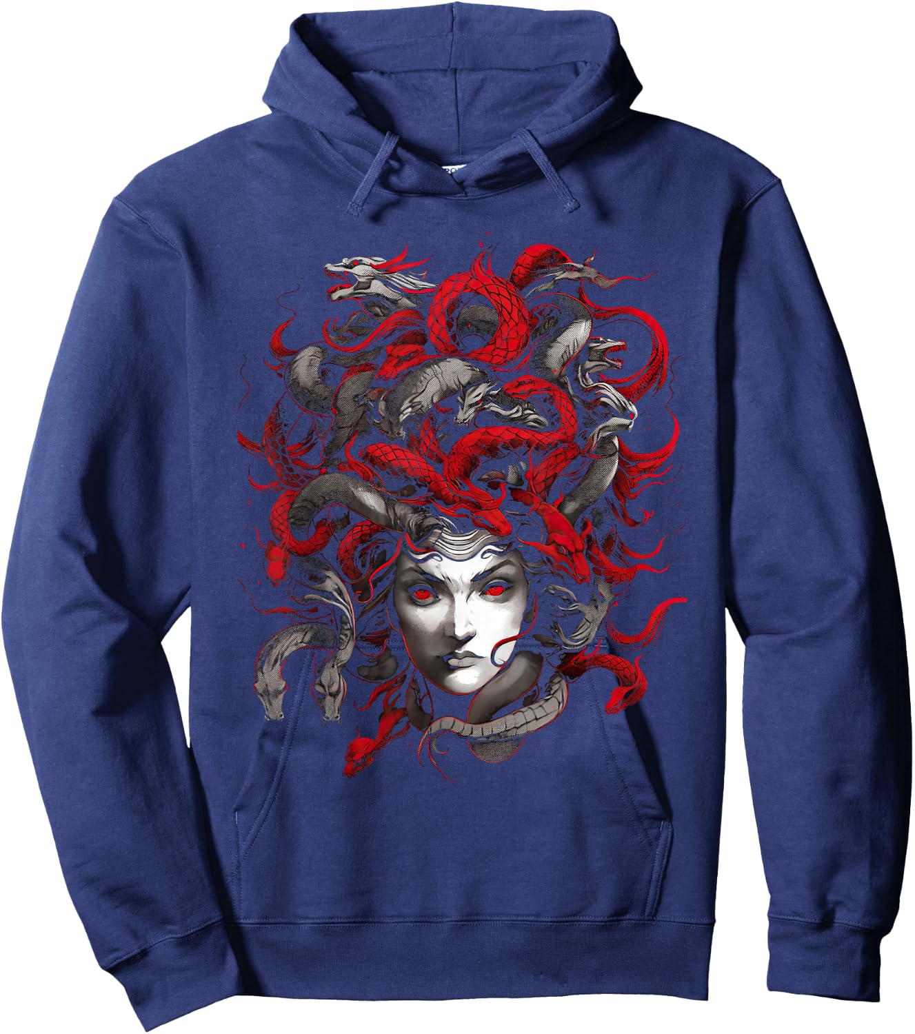 Medusahead Greek Mythology Ancient Snake Hair Hoodie - Hoodie | Navy