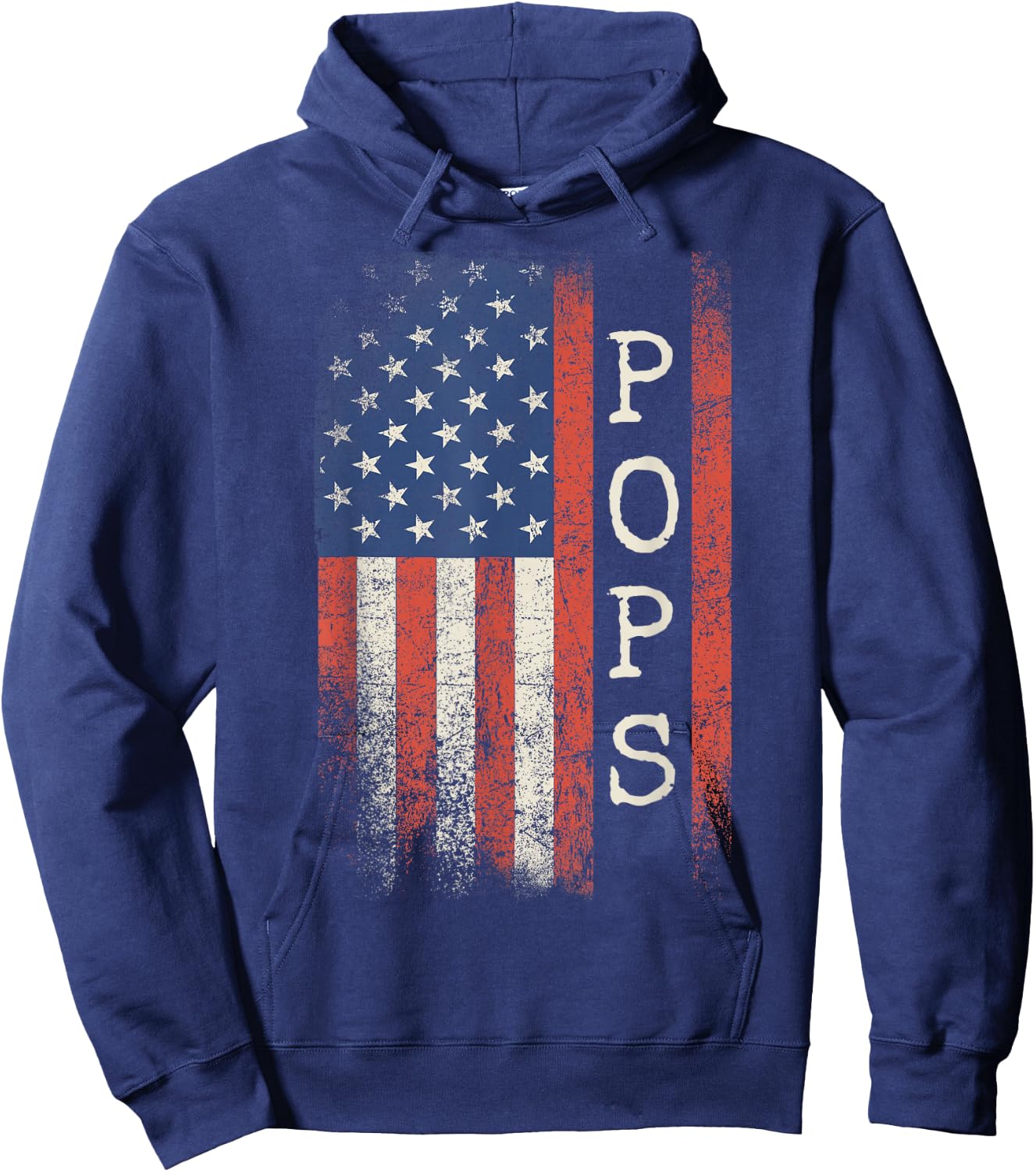 Pops American Flag Patriotic USA Vintage Hoodie - Hoodie | Navy