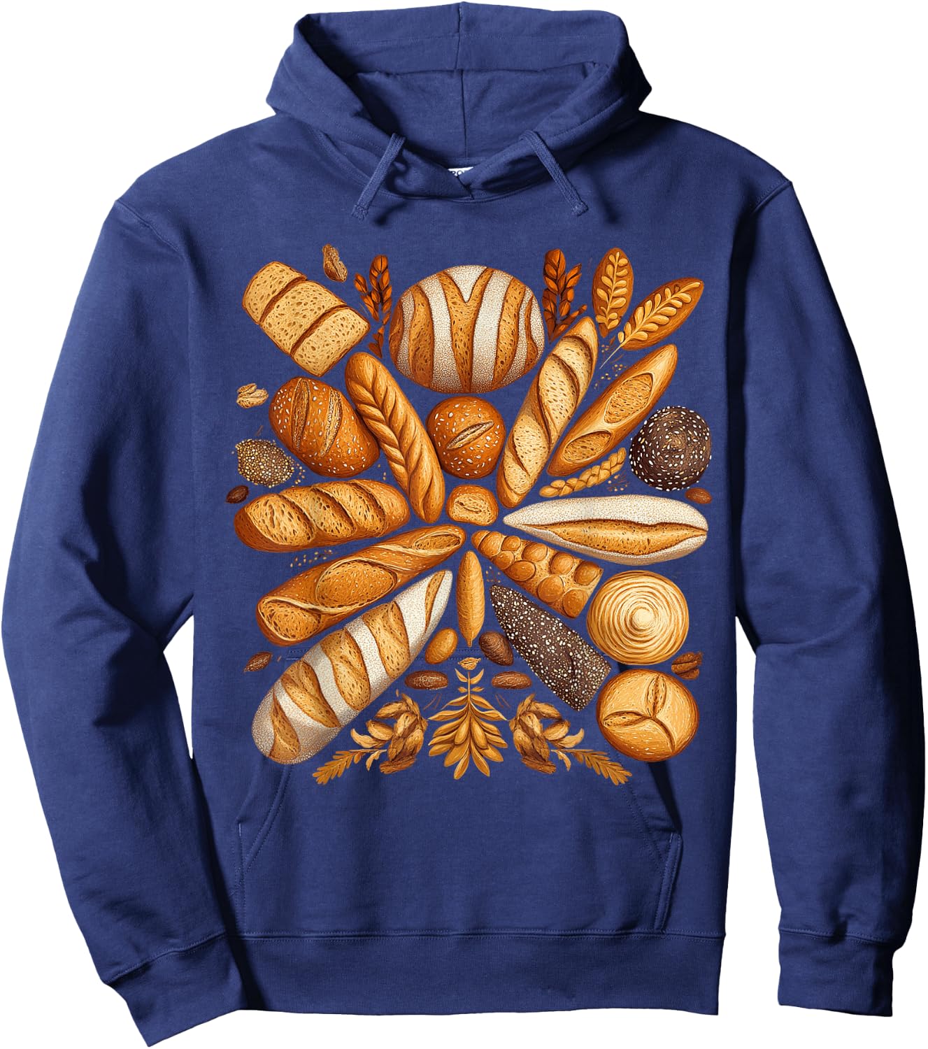 Artistic Arrangement of Bread Design Bakery Hoodie - Hoodie | Navy